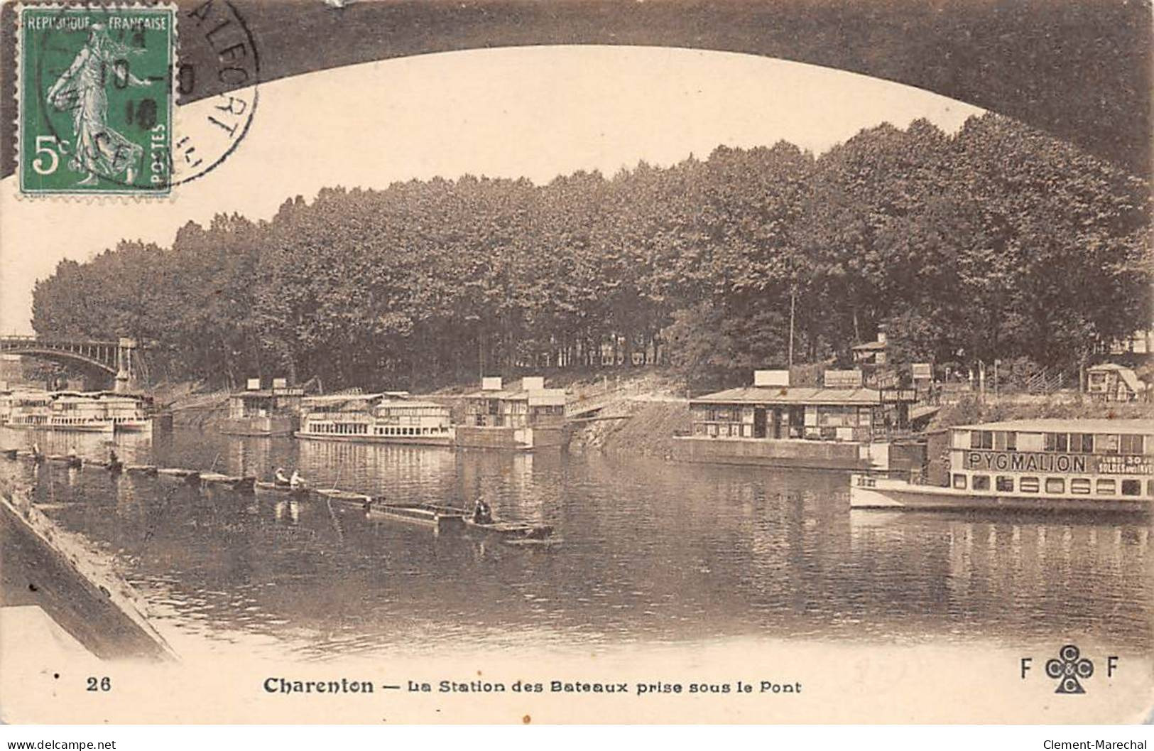 CHARENTON - La Station Des Bateaux Prise Sous Le Pont - F. F. - état - Charenton Le Pont