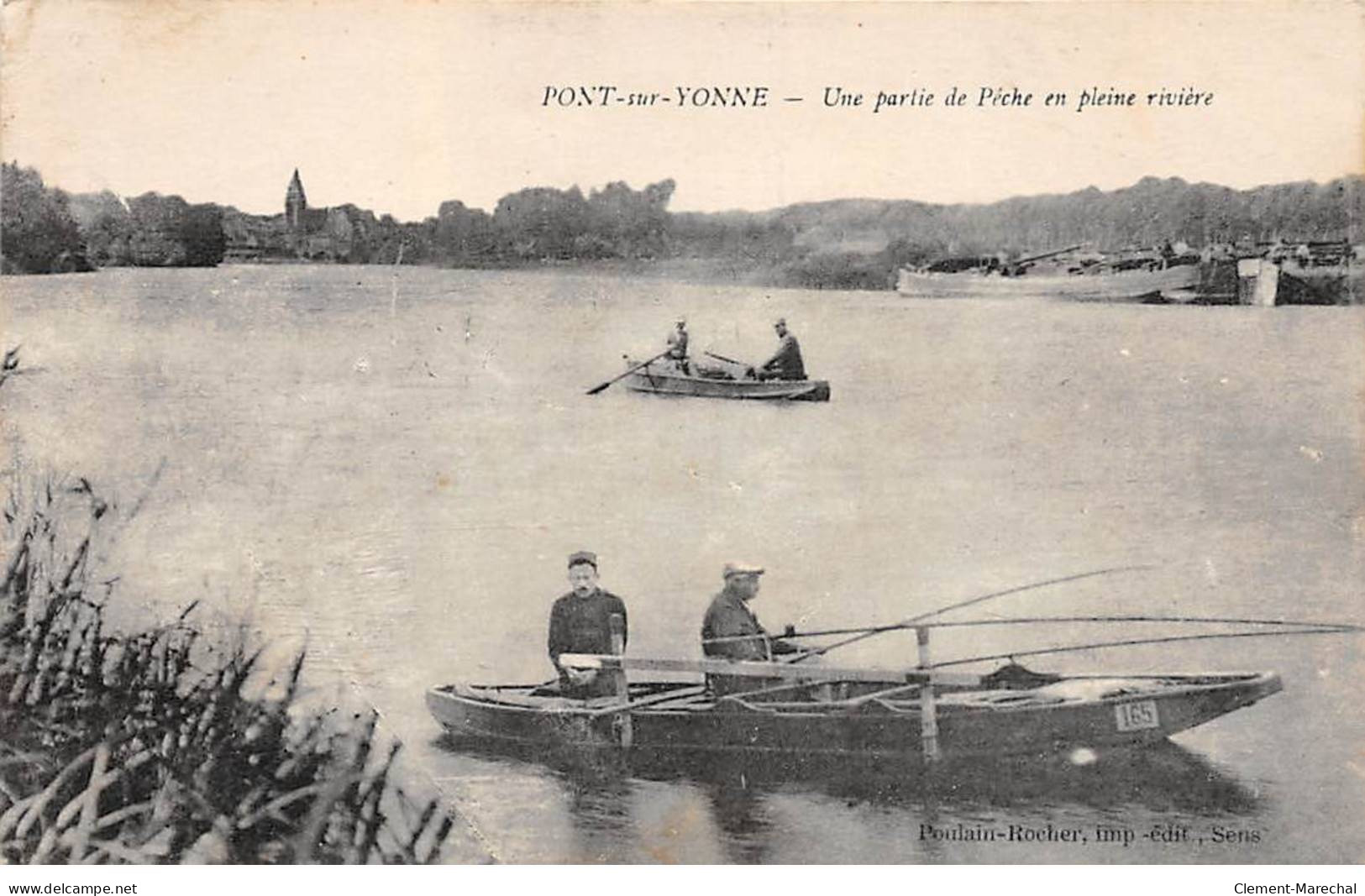 PONT SUR YONNE - Une Partie De Pêche En Pleine Rivière - Très Bon état - Pont Sur Yonne