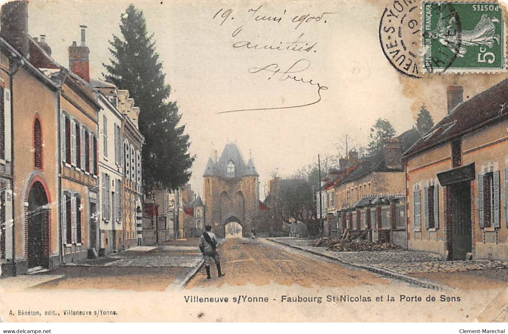 VILLENEUVE SUR YONNE - Faubourg Saint Nicolas Et La Porte De Sens - état - Villeneuve-sur-Yonne