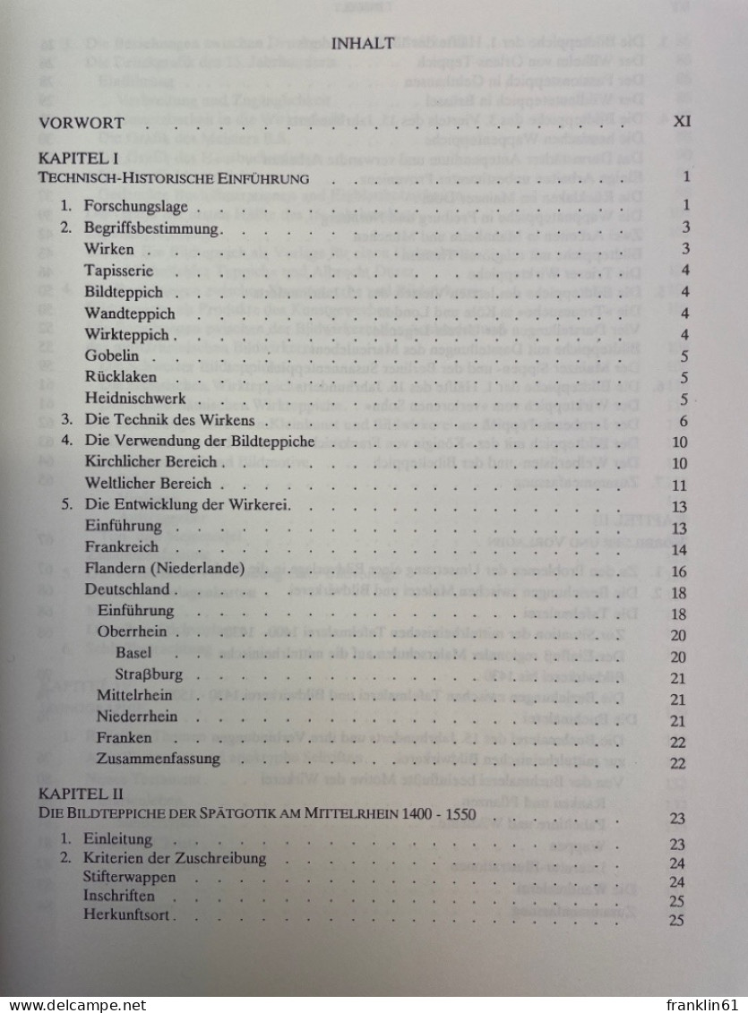 Bildteppiche Der Spätgotik Am Mittelrhein : 1400 - 1550. - Andere & Zonder Classificatie