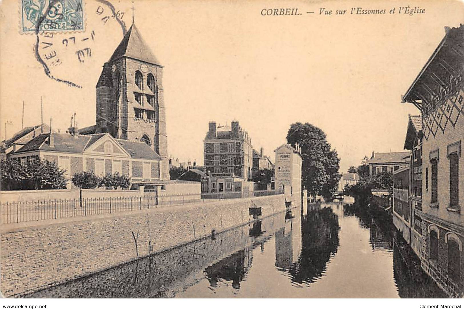 CORBEIL - Vue Sur L'Essonnes Et L'Eglise - Très Bon état - Corbeil Essonnes