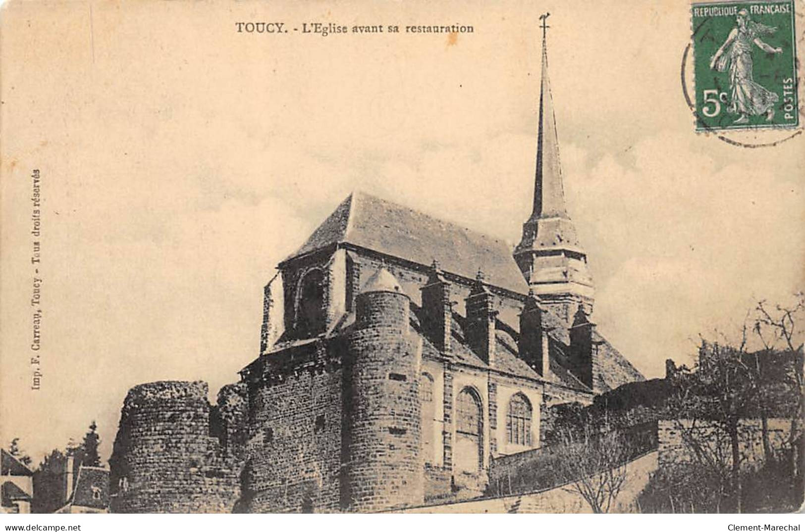 TOUCY - L'Eglise Avant Sa Restauration - Très Bon état - Toucy