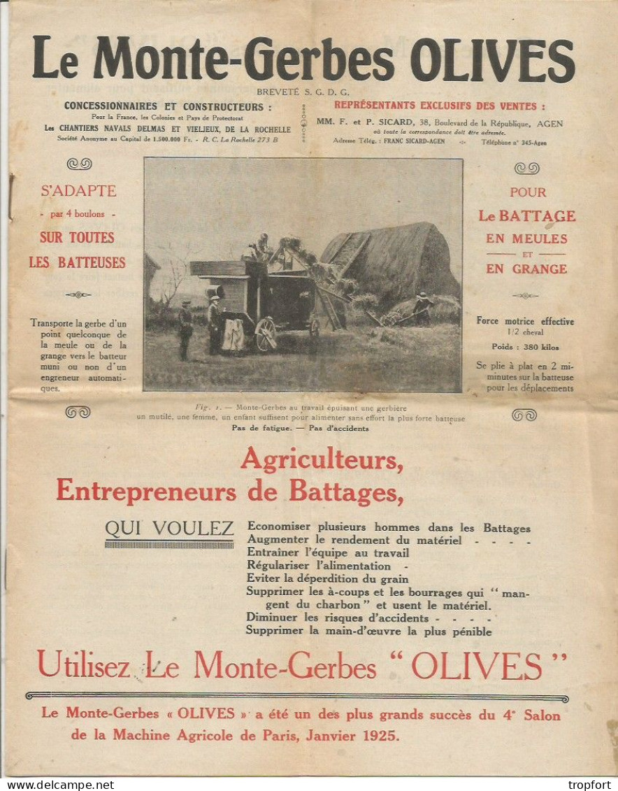 Livret Publicitaire  AGRICULTURE Agricole LE MONTE GERBES OLIVE  8 Pages - Publicités