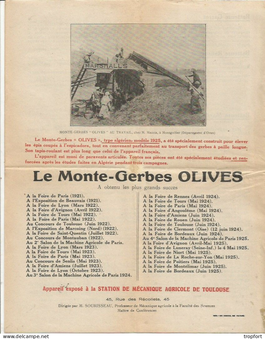 Livret Publicitaire  AGRICULTURE Agricole LE MONTE GERBES OLIVE  8 Pages - Publicités