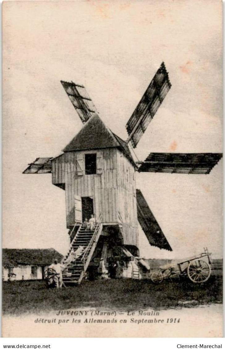 JUVIGNY: Le Moulin Détruit Par Les Allemands En Septembre 1914 - Très Bon état - Andere & Zonder Classificatie