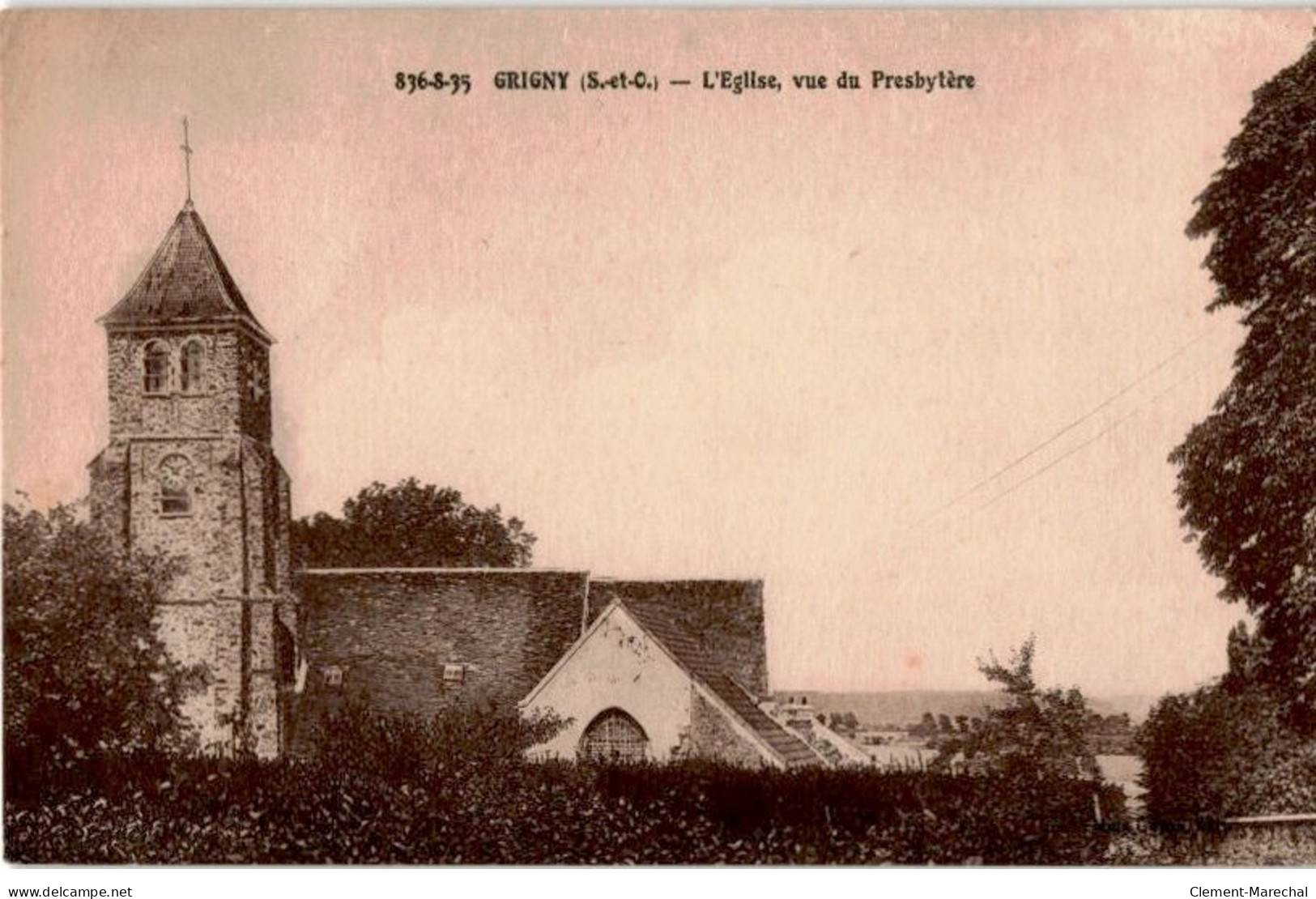 GRIGNY: L'église Vue Du Presbytère - Très Bon état - Grigny