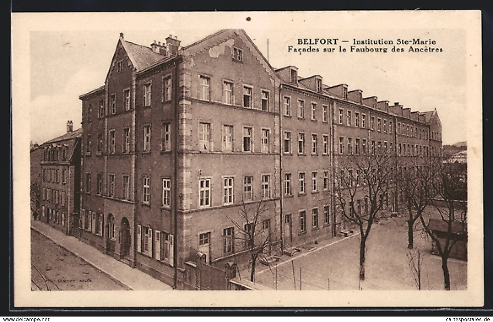 CPA Belfort, Institution Ste-Marie, Facades Sur Le Faubourg Des Ancêtres  - Autres & Non Classés