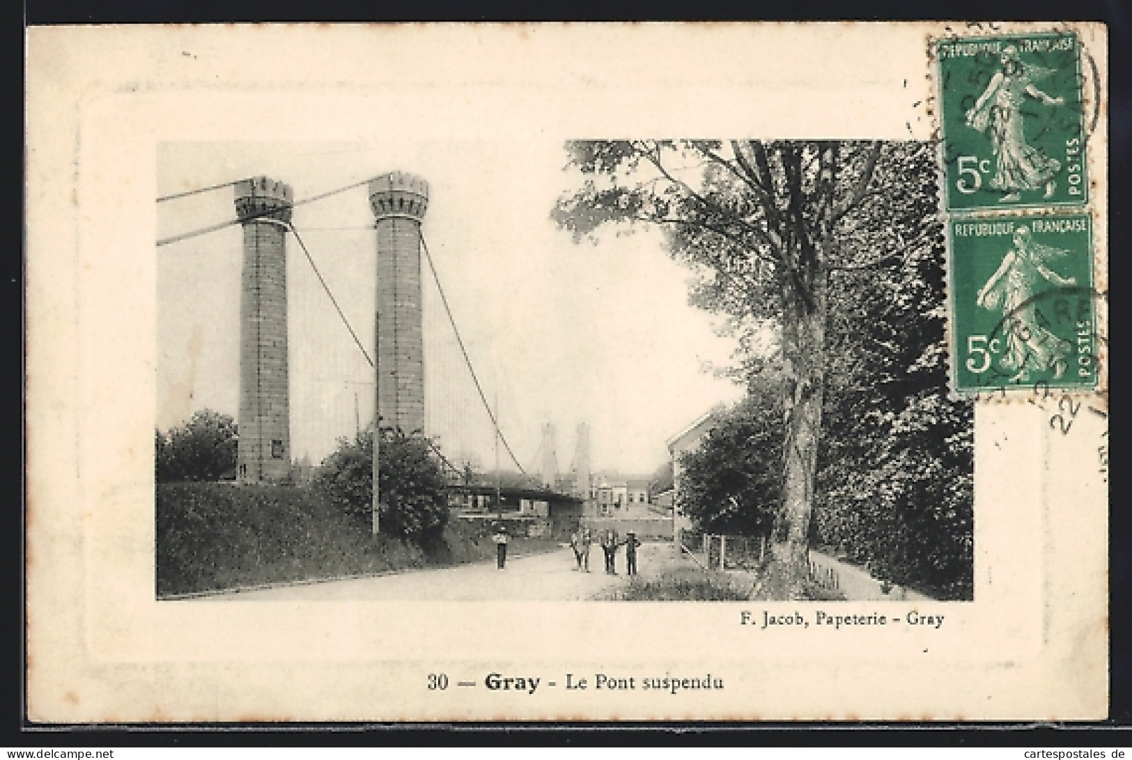 CPA Gray, Le Pont Suspendu  - Gray