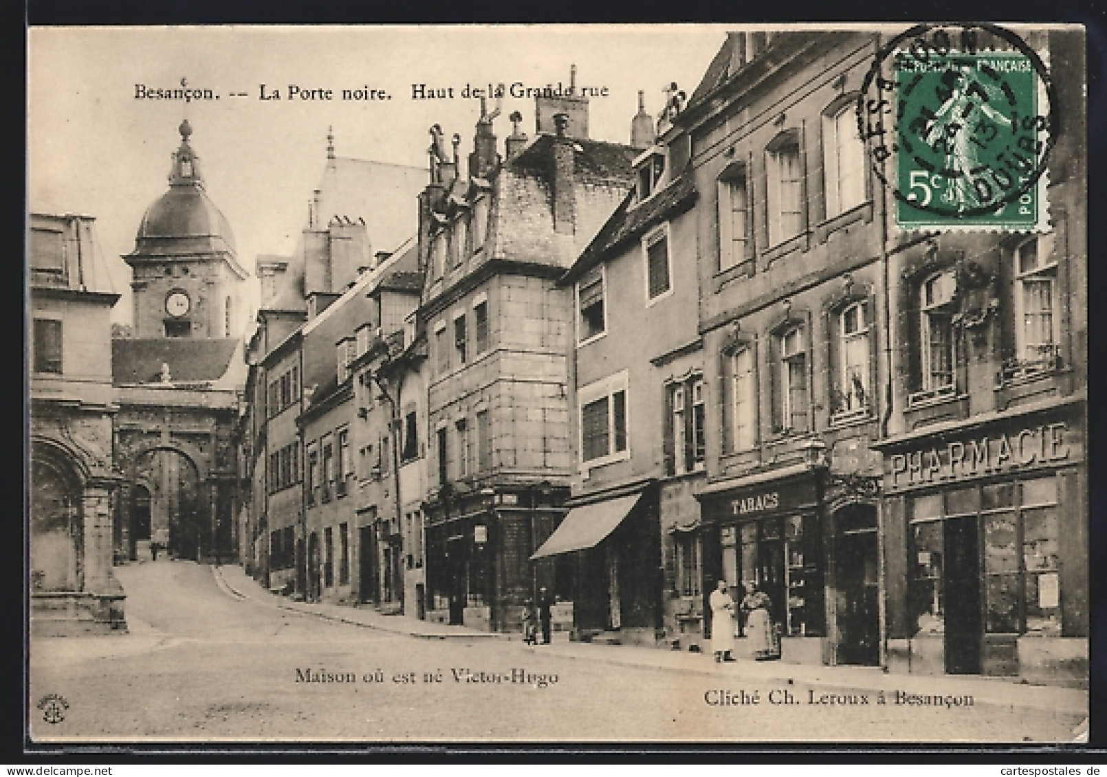 CPA Besancon, La Porte Noire, Haut De La Grande Rue  - Besancon