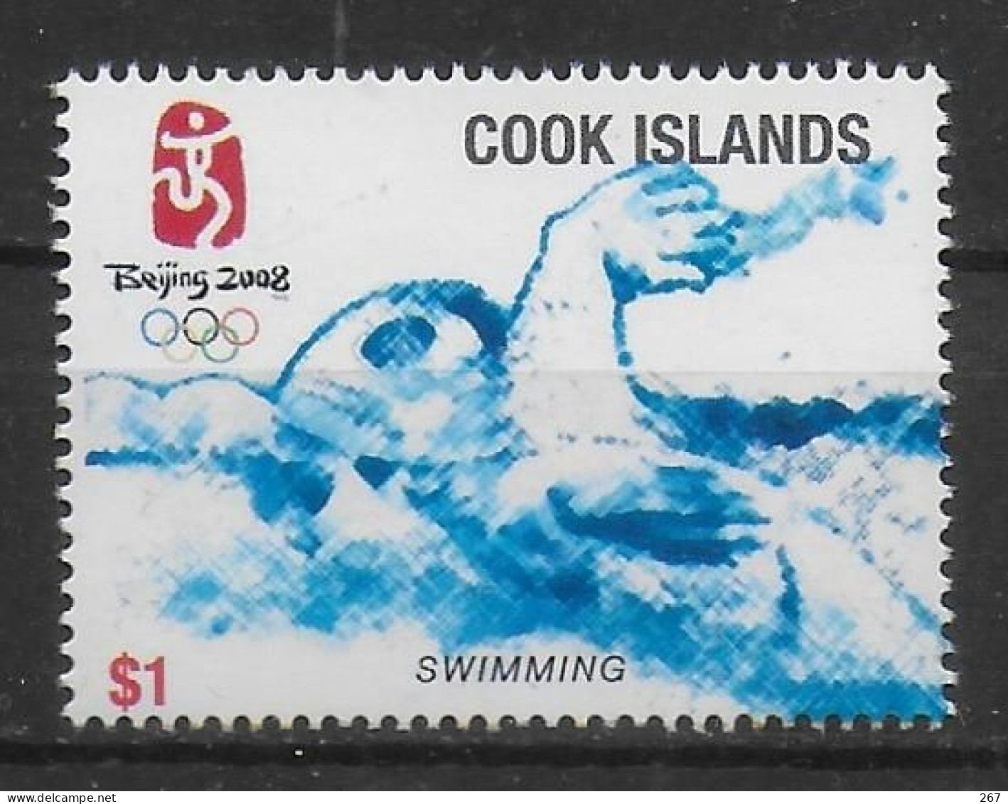 COOK    N°  1292   * *  Jo 2008  Natation - Swimming