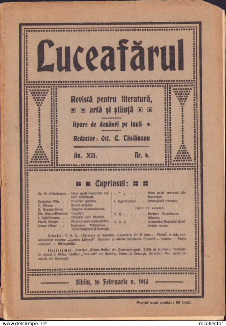 Luceafărul, 1 Martie Stil Vechi 1913, Sibiu Z529N - Geography & History