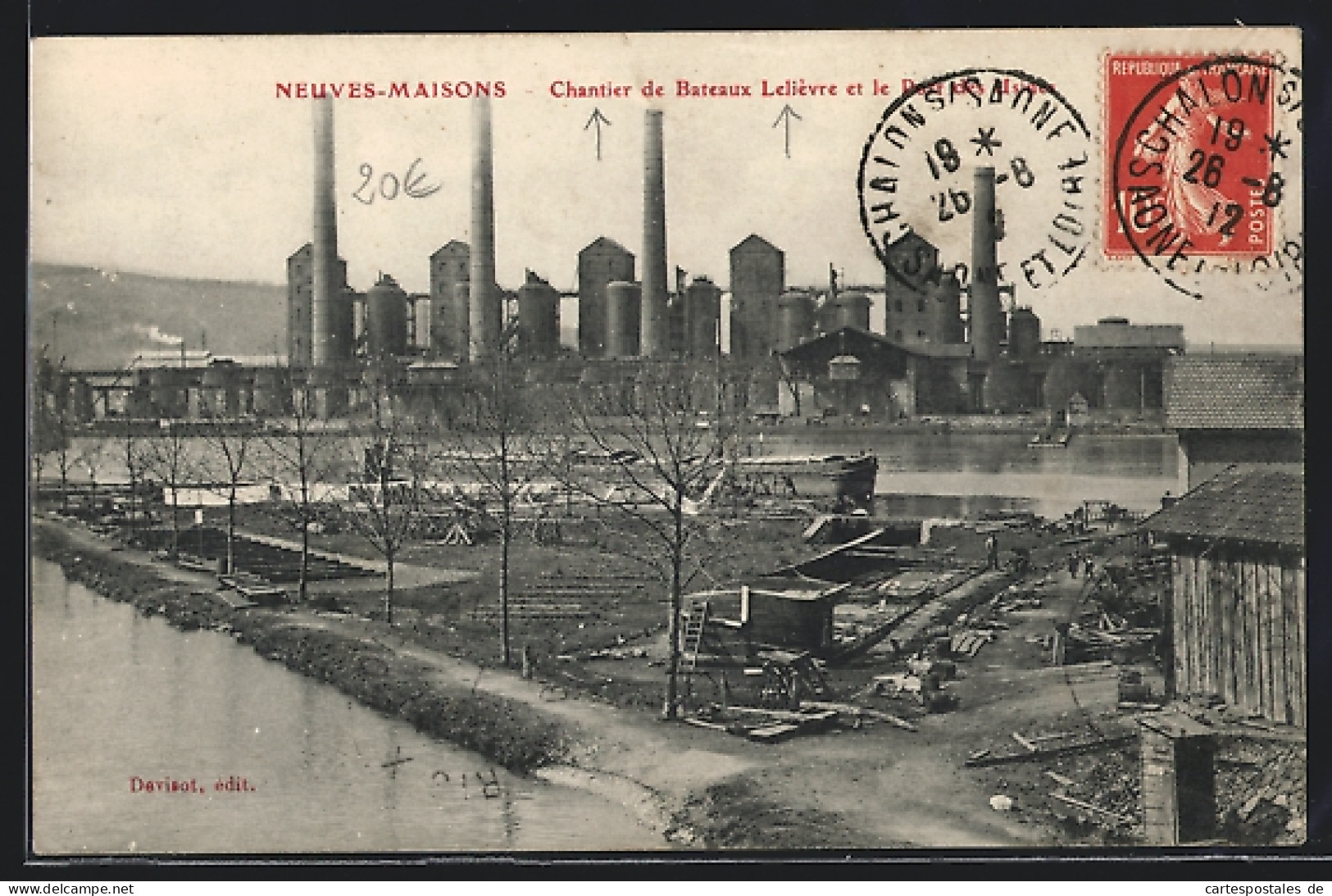 CPA Neuves-Maisons, Chantier De Bateaux Lelièvre Et Le Port Des Usines  - Neuves Maisons