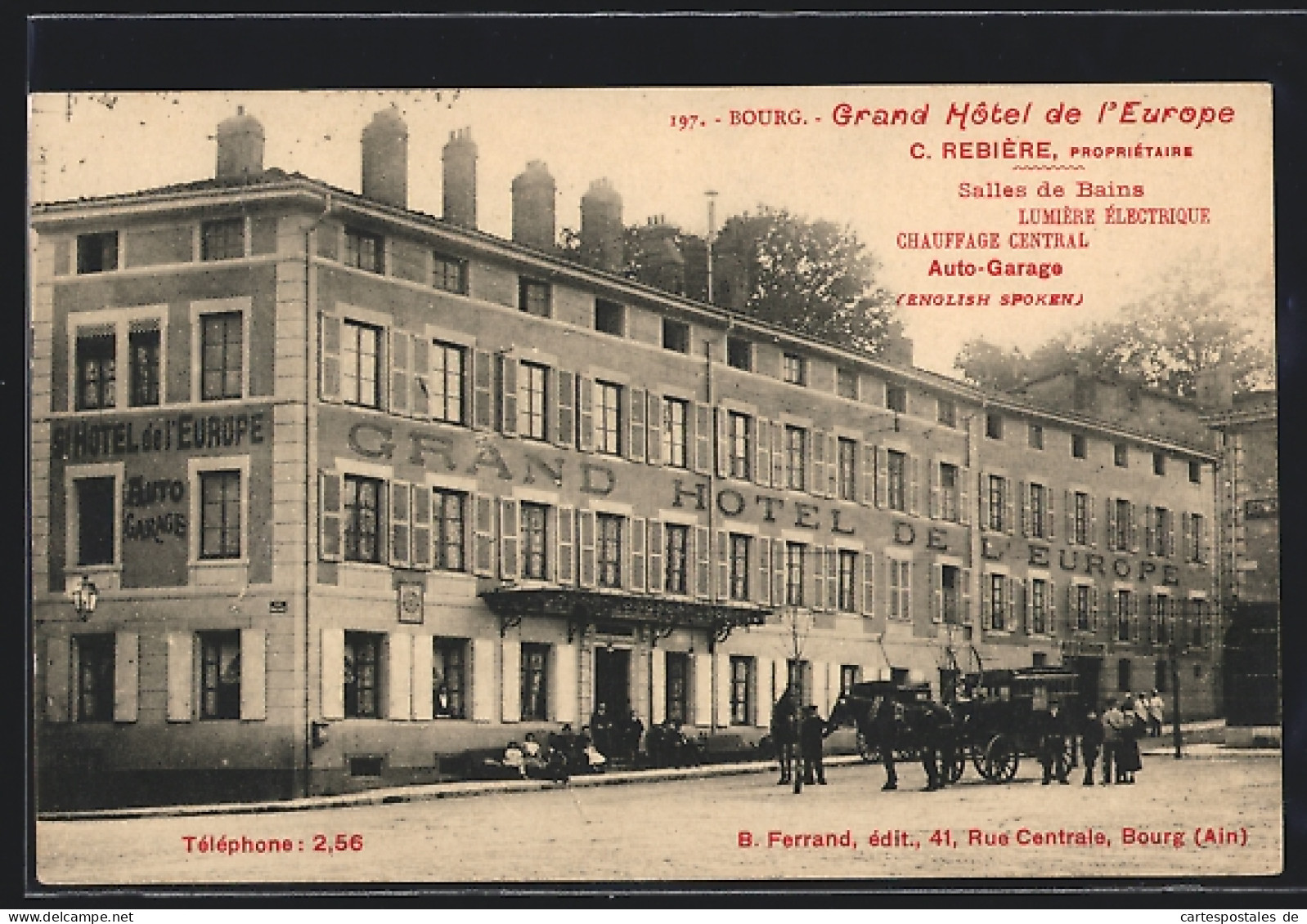 CPA Bourg, Grand Hotel De L`Europe, C. Rebière, Propriétaire  - Unclassified