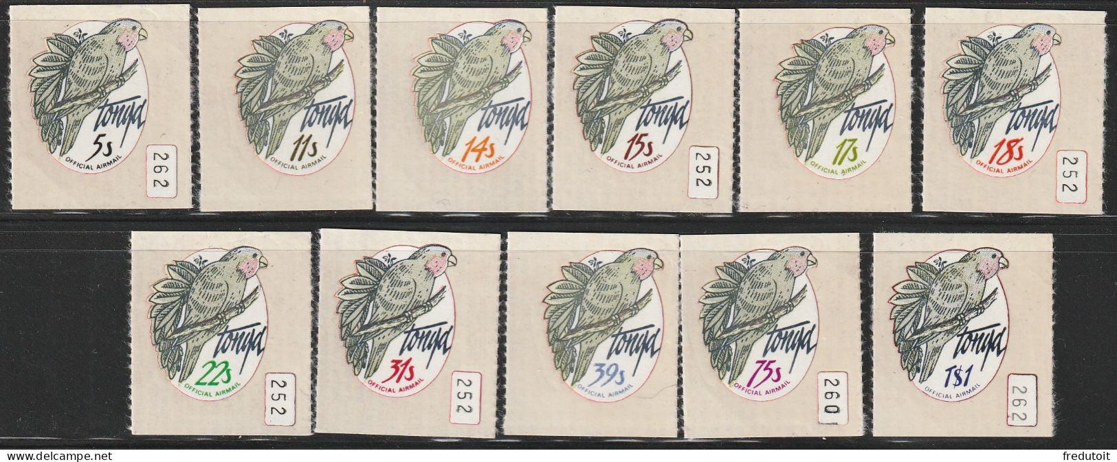 TONGA - Official Airmail : N°141/51 ** (1979) Oiseaux : Perruche - Tonga (1970-...)