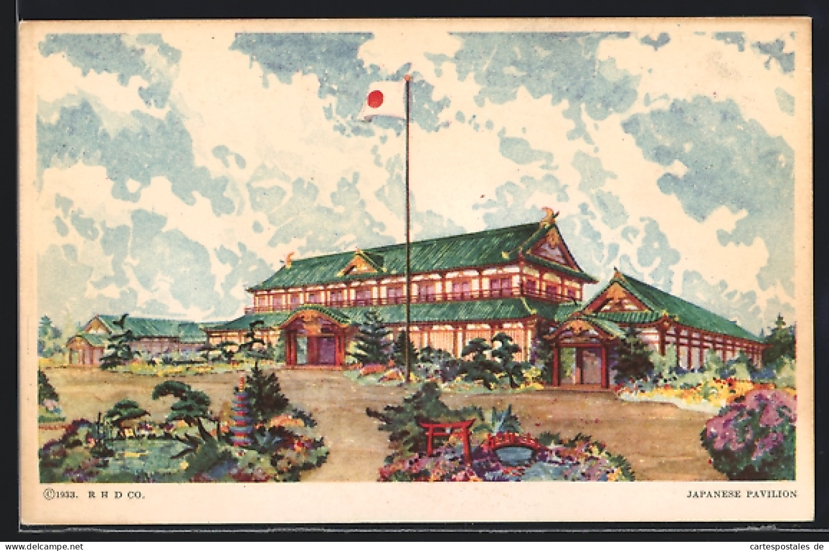 Künstler-AK Chicago, Exhibition: A Century Of Progress, Japanese Pavillon  - Expositions