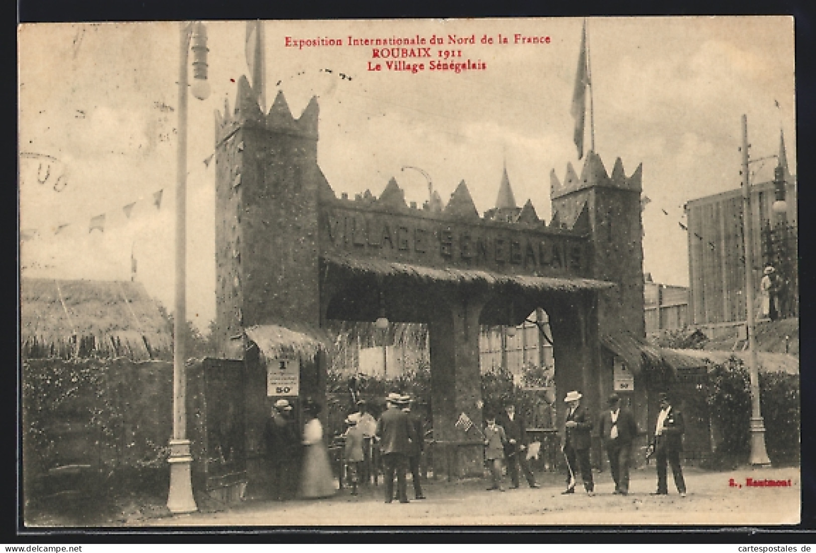 AK Roubaix, Exposition Internationale Du Nord De La France 1911, Le Village Sénégalais  - Expositions
