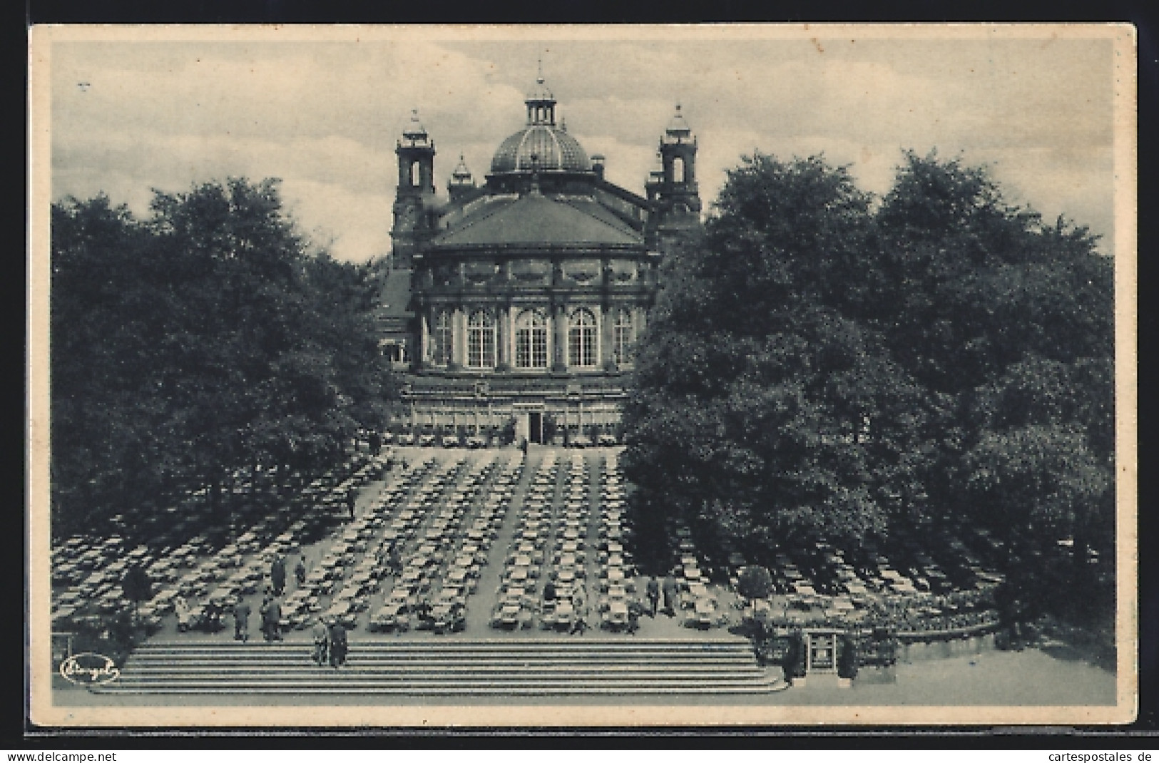 AK Dresden, Internationale Hygiene-Ausstellung 1930, Hauptrestaurant Mit Konzertgarten  - Expositions