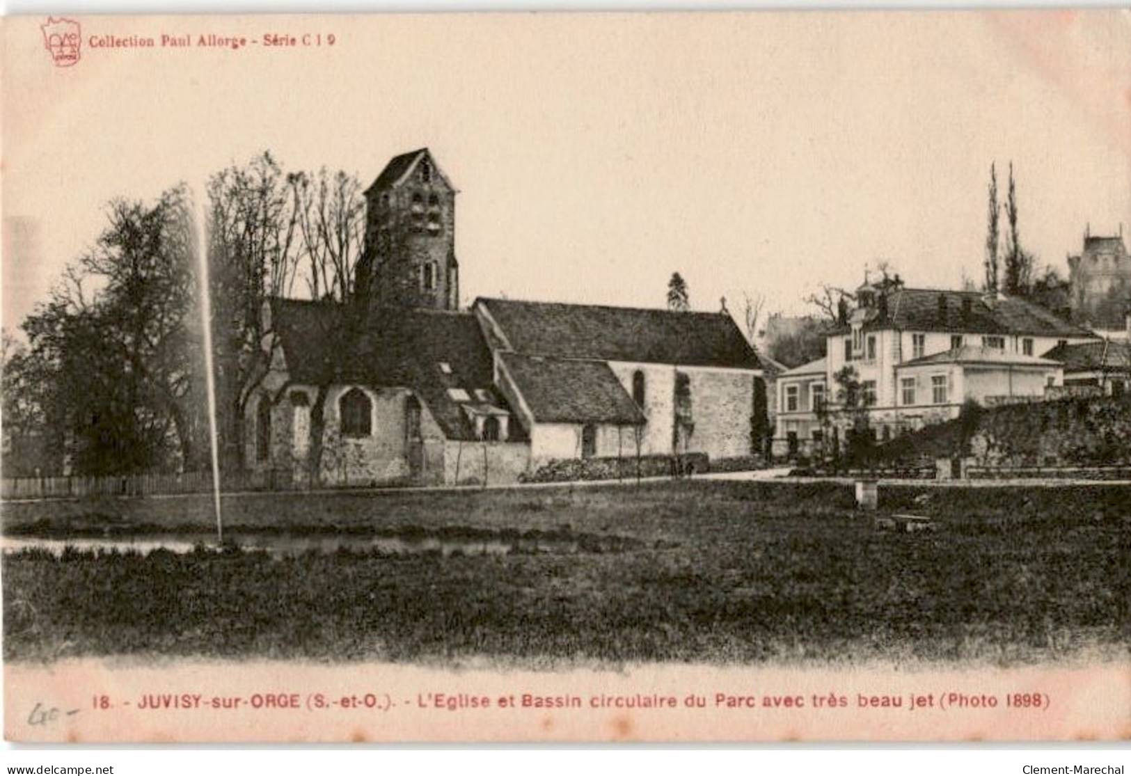 JUVISY-sur-ORGE: L'église Et Bassin Circulaire Du Parc Avec Très Beau Jeu - Très Bon état - Juvisy-sur-Orge