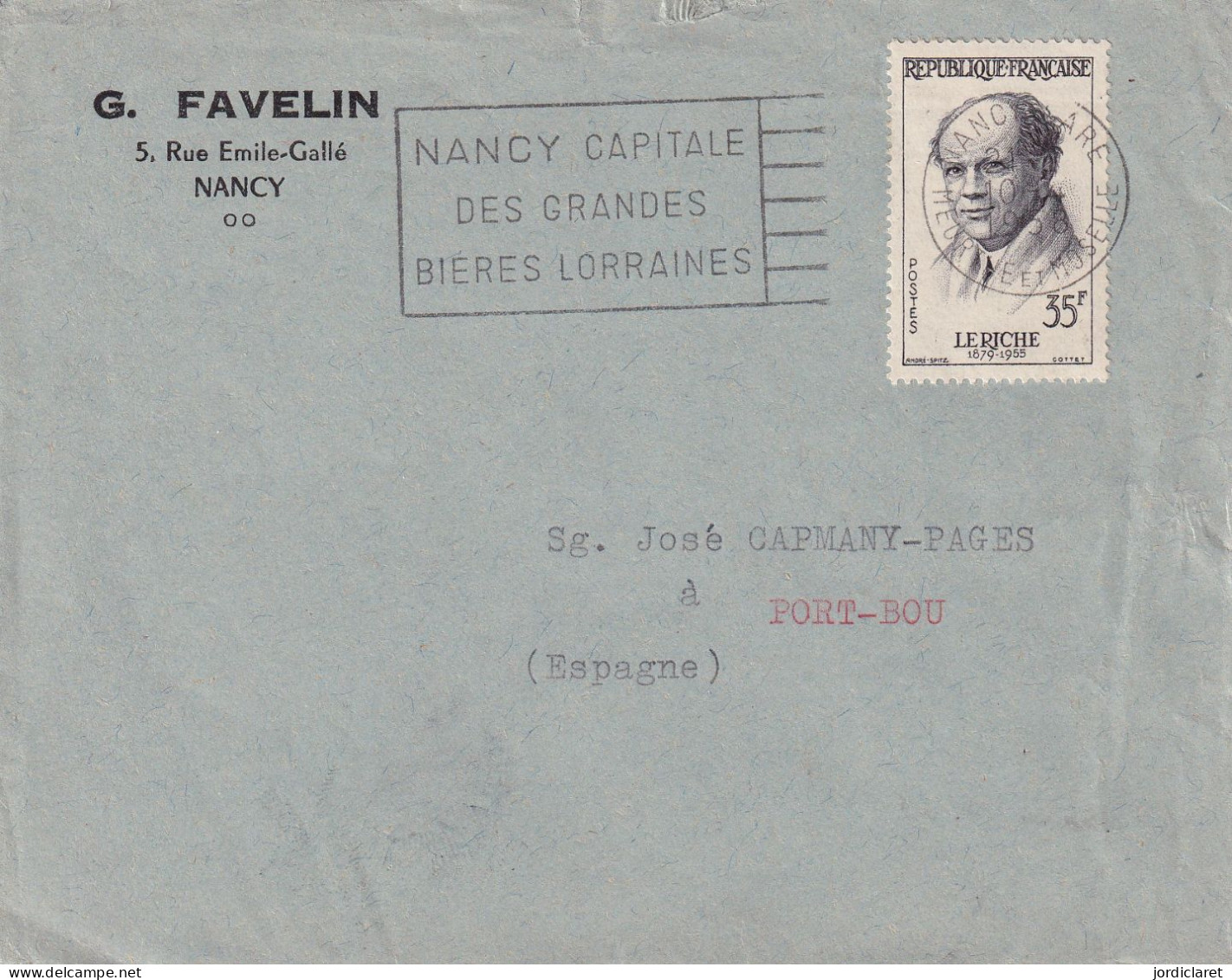 LETTRE  1958 NANCY - Lettres & Documents