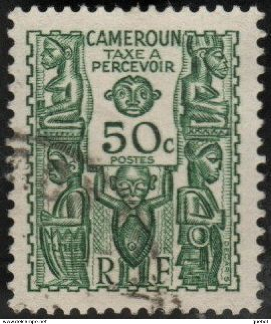 Cameroun Obl. N° Taxe 19 - Statuette Le 50c Vert - Gebruikt