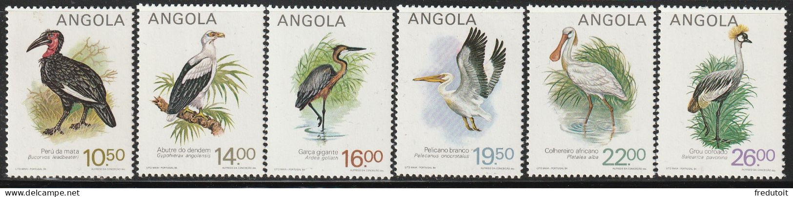 ANGOLA - N°689A/F ** (1984) Oiseaux - Angola
