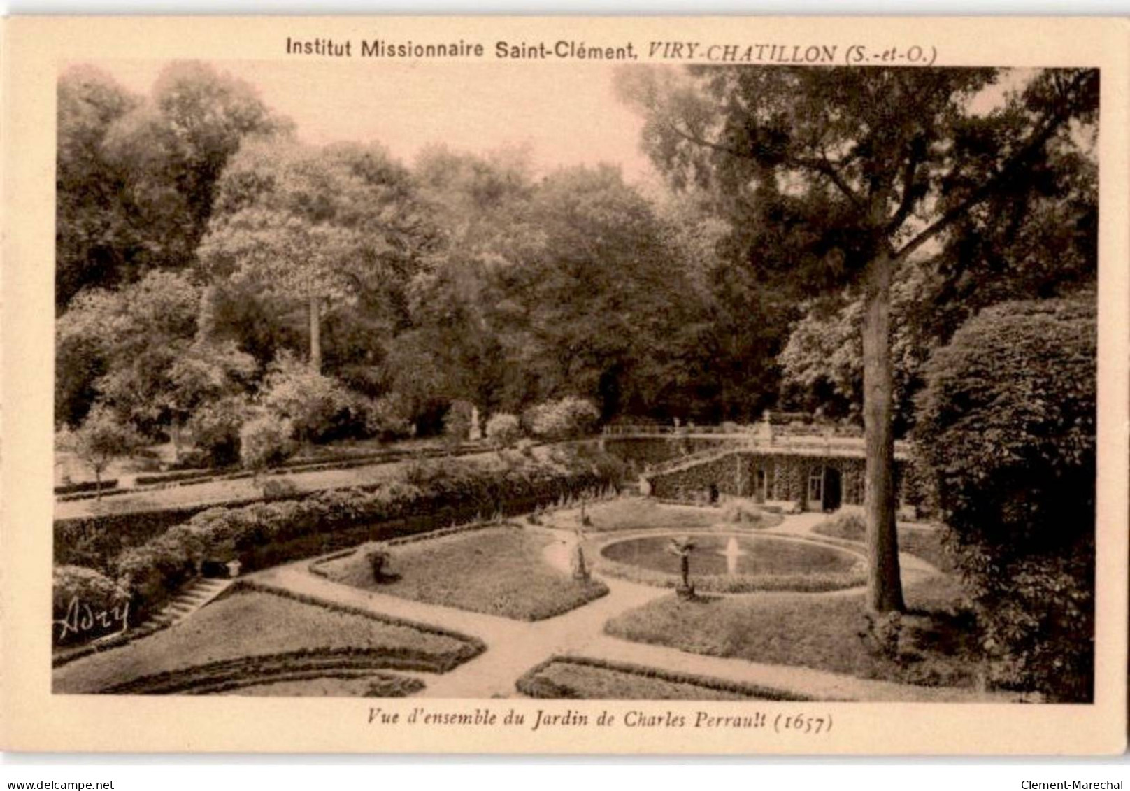 VIRY-CHATILLON: Institut Missionnaire Saint-clément, Vue D'ensemble Du Jardin De Charles Perrault - Très Bon état - Viry-Châtillon