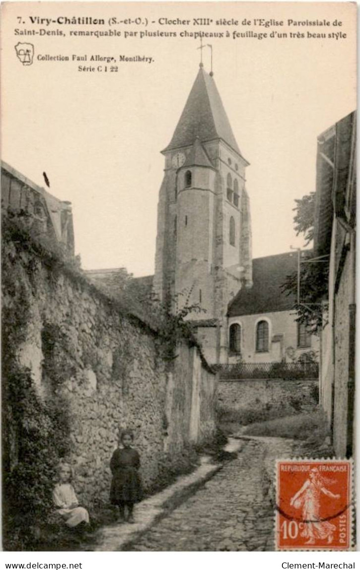 VIRY-CHATILLON: Clocher XIIIe Siècle De L'église Paroissiale De Saint-denis - Très Bon état - Viry-Châtillon