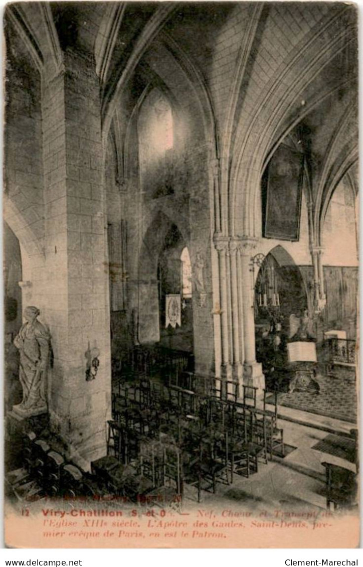 VIRY-CHATILLON: Nef Cheour Et Transept église XIIIe Siècle - Bon état - Viry-Châtillon