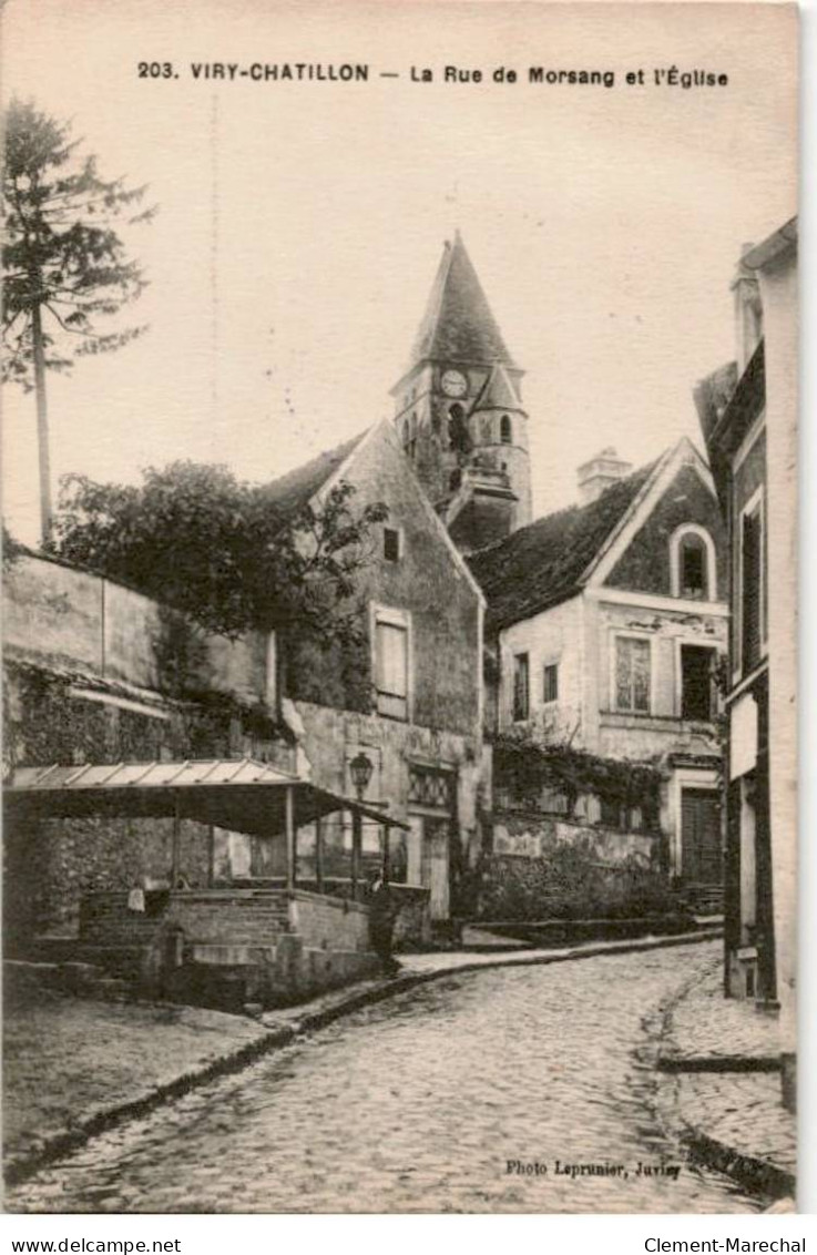 VIRY-CHATILLON: La Rue De Morsang Et L'église - Bon état - Viry-Châtillon