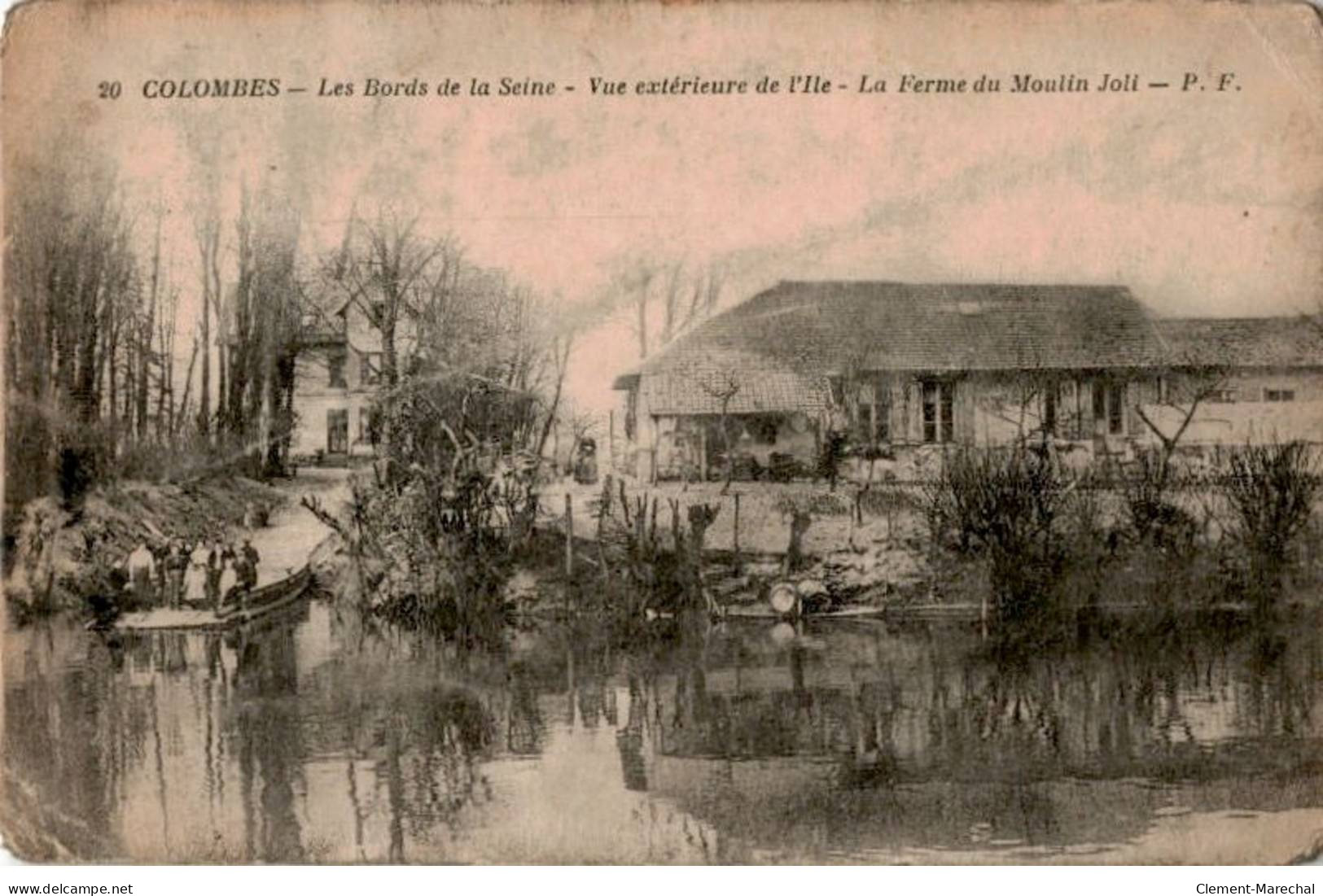 COLOMBES: Bords De La Seine Vue Extérieure De L'ile La Ferme Du Moulin Joli -  état - Colombes