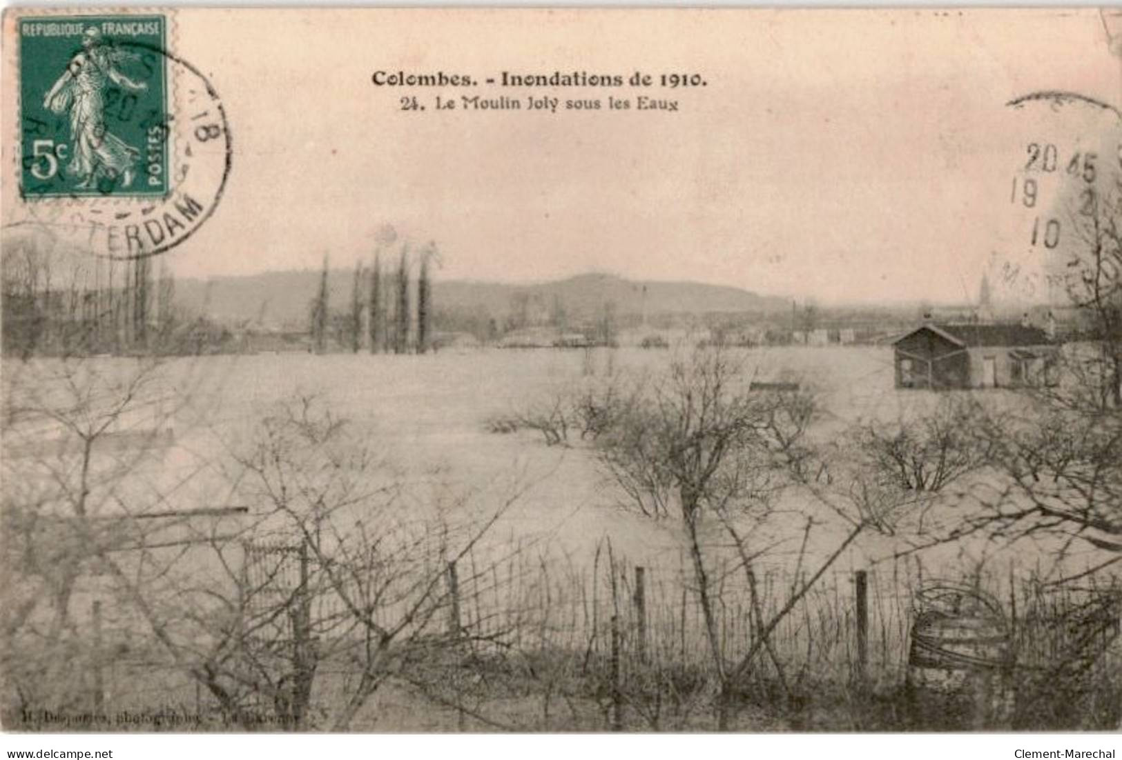 COLOMBES: Inondation De 1910 Le Moulin July Sous Les Eaux - état - Colombes