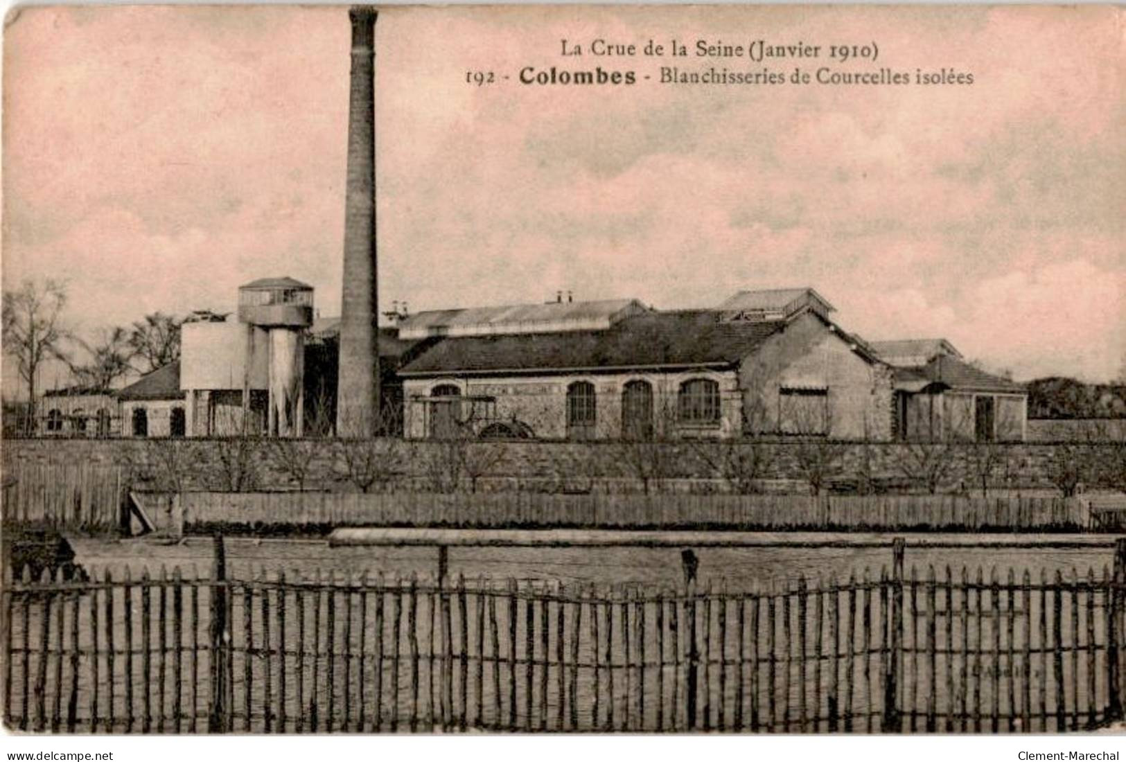 COLOMBES: La Crue De La Seine Janvier 1910 Blanchisseries De Courcelles Isolées - Très Bon état - Colombes