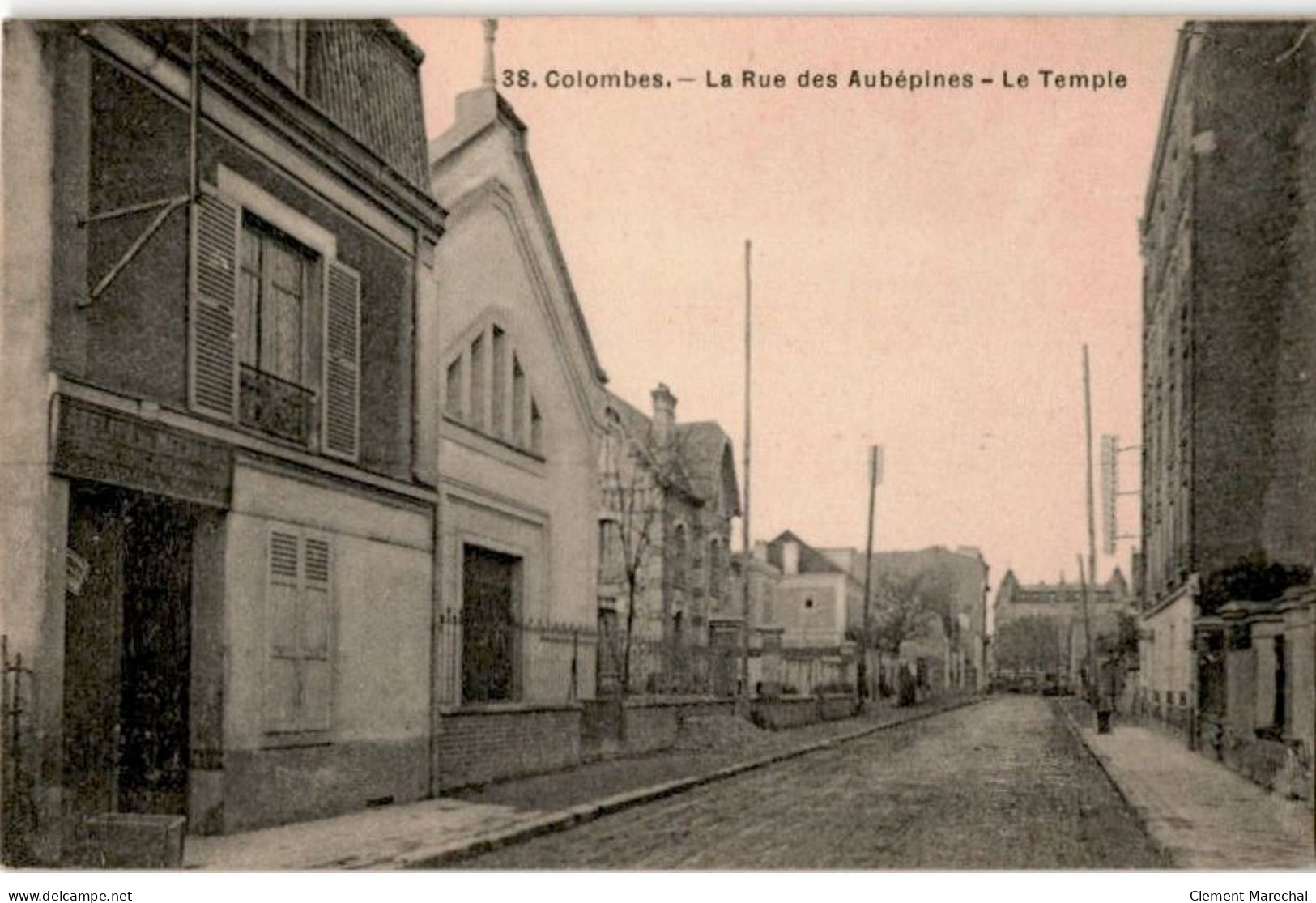 COLOMBES: La Rue Des Aubépines, Le Temple - Très Bon état - Colombes