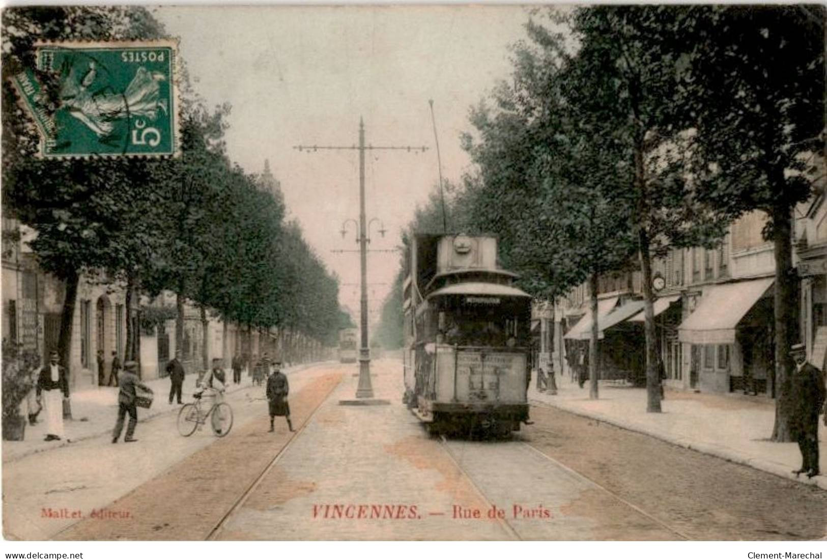 TRANSPORT: Chemin De Fer, Tramway, Vincennes, Rue De Paris - Très Bon état - Tramways