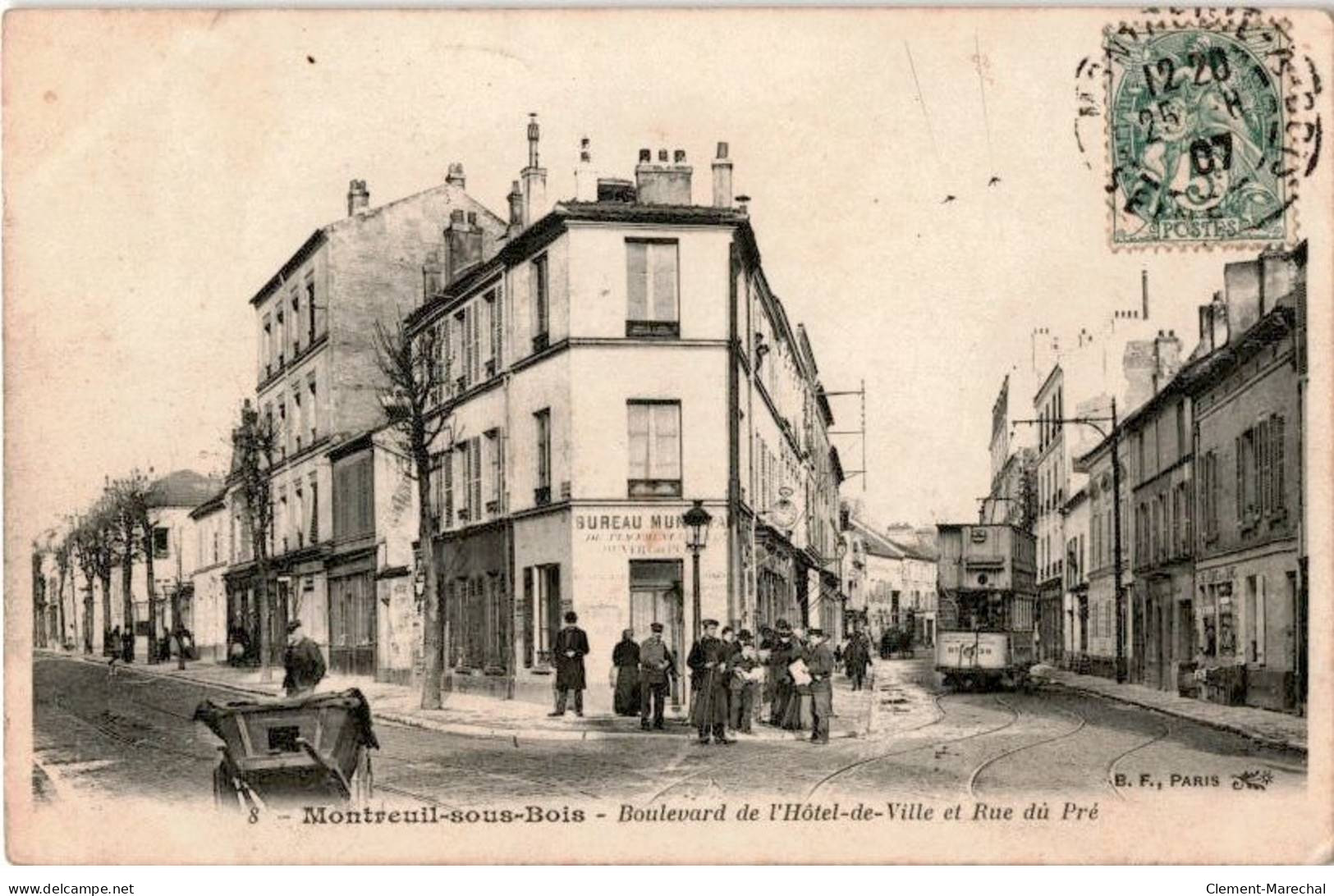 TRANSPORT: Chemin De Fer, Tramway, Rmontreuil-sous-bois Boulevard De L'hôtel-de-ville Et Rue Du Pré - Très Bon état - Tramways