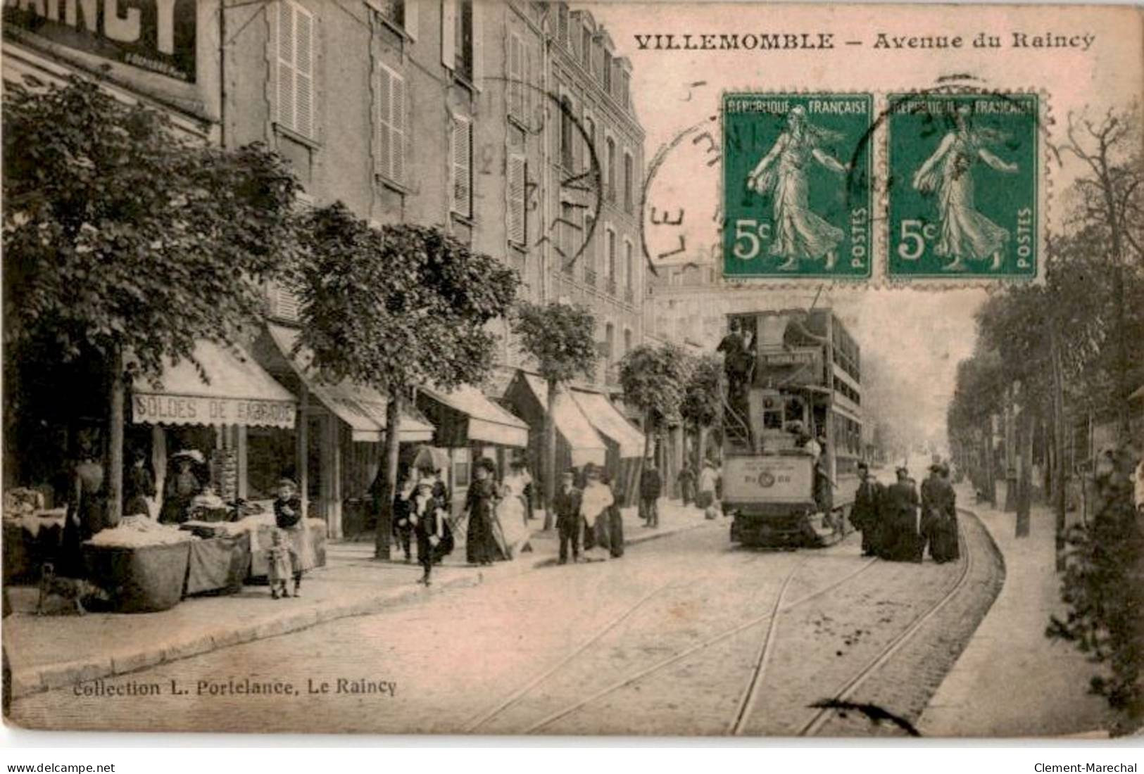 TRANSPORT: Chemin De Fer Et Tramway, Villemomble Avenue De Raincy - Très Bon état - Tramways