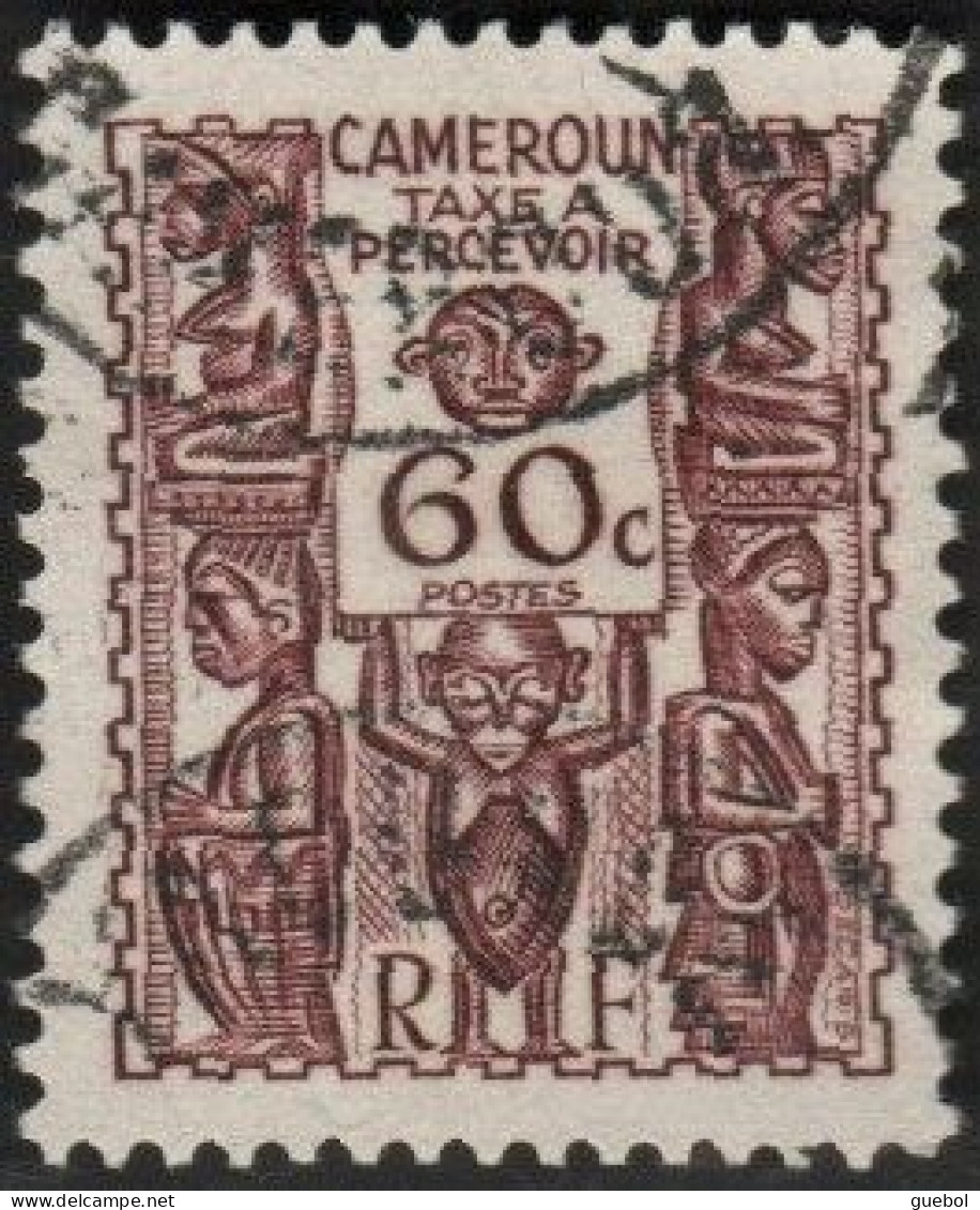 Cameroun Obl. N° Taxe 20 - Statuette Le 60c Brun-lilas - Gebraucht