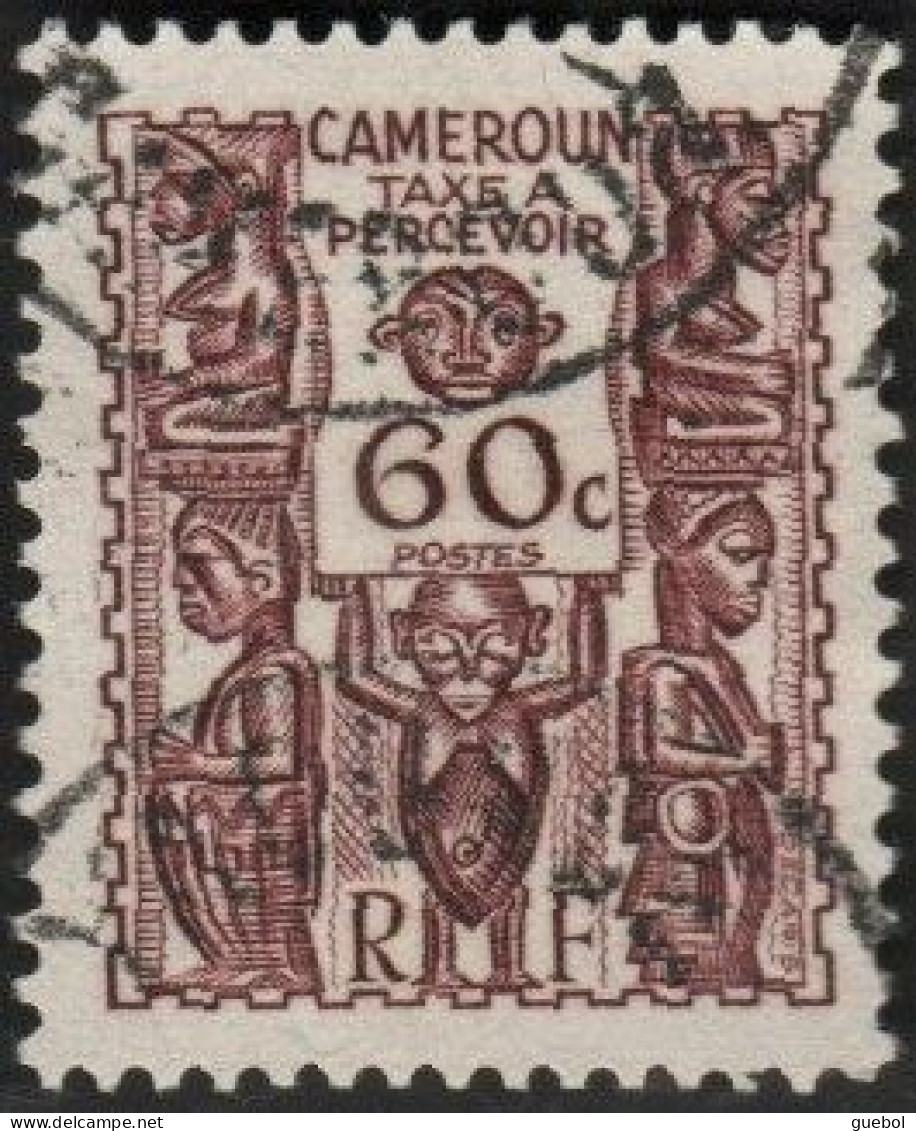 Cameroun Obl. N° Taxe 20 - Statuette Le 60c Brun-lilas - Gebruikt