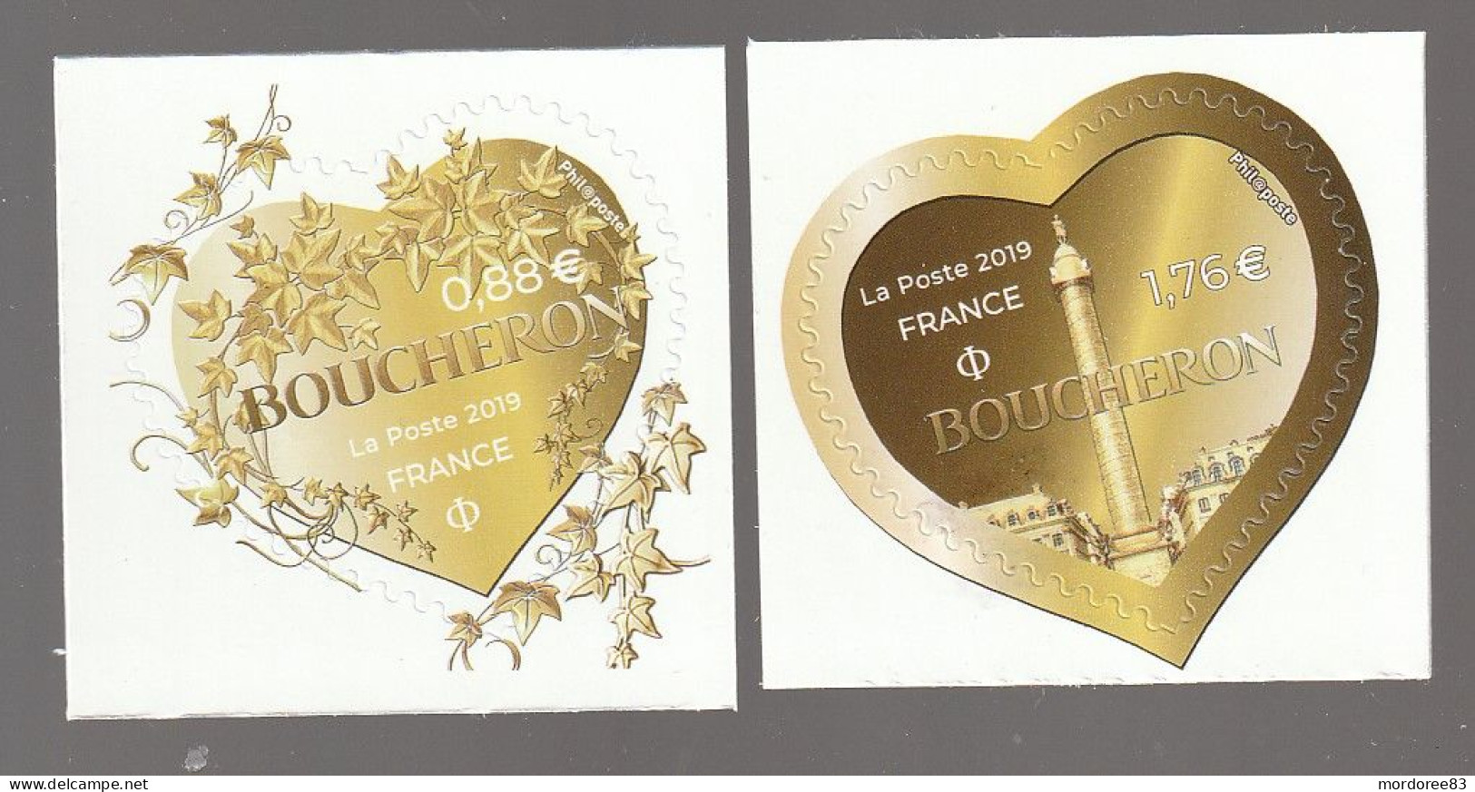 FRANCE 2019 COEUR BOUCHERON ADHESIF YT 1669 + 1670  NEUF - Unused Stamps