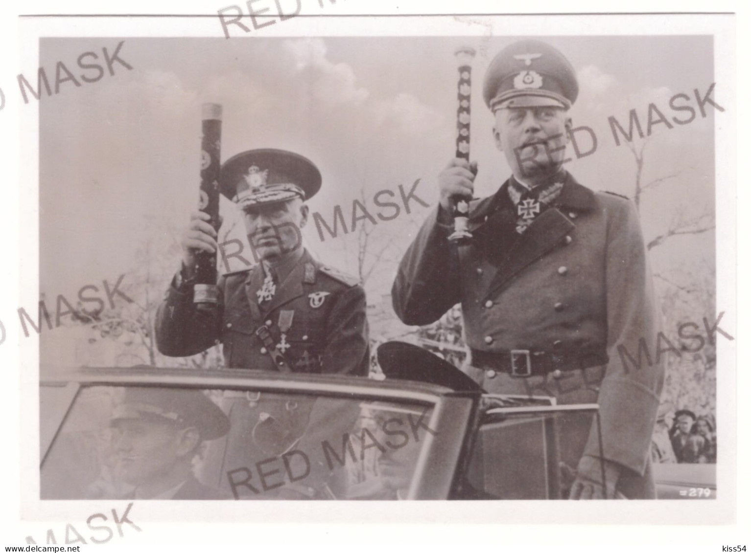 RO 86 - 22373 Gen. Ion ANTONESCU & Feldmaresalul Wilhelm KEITEL ( 14/10 Cm ) - Old Press Photo - Roumanie
