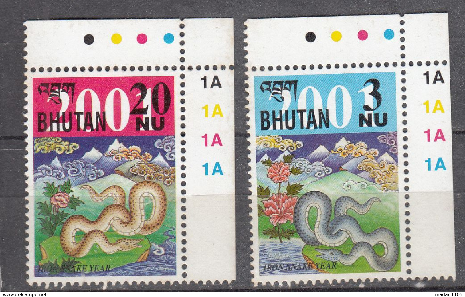BHUTAN, 2001, Chinese Lunar New Year - Year Of The Snake, 2 V, Traffic Lights, MNH, (**) - Bhutan