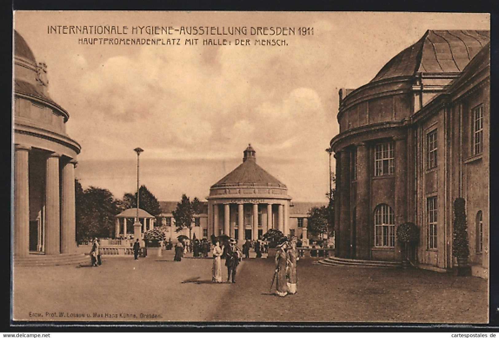 AK Dresden, Intern. Hygiene-Ausstellung 1911, Hauptpromenadenplatz Mit Halle - Der Mensch  - Exhibitions