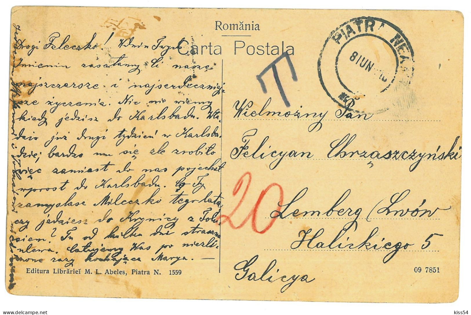 RO 86 - 21247 PIATRA NEAMT, Trecerea Cu Bacul, Romania - Old Postcard - Used - 1910 - Romania