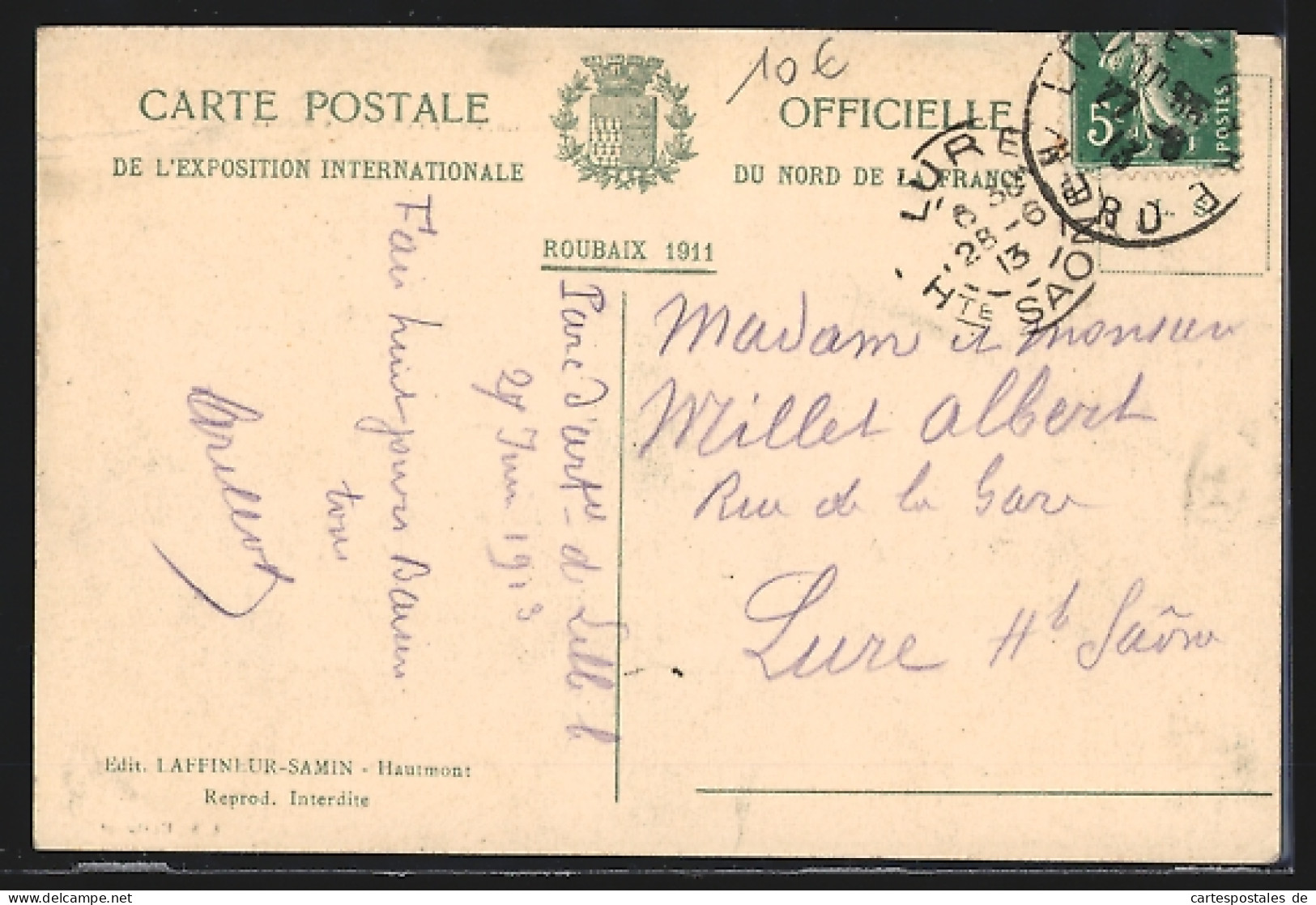 AK Roubaix, Exposition Internationale Du Nord De La France 1911, Pavillon Chasse Et Peche Et Le Moulin  - Expositions