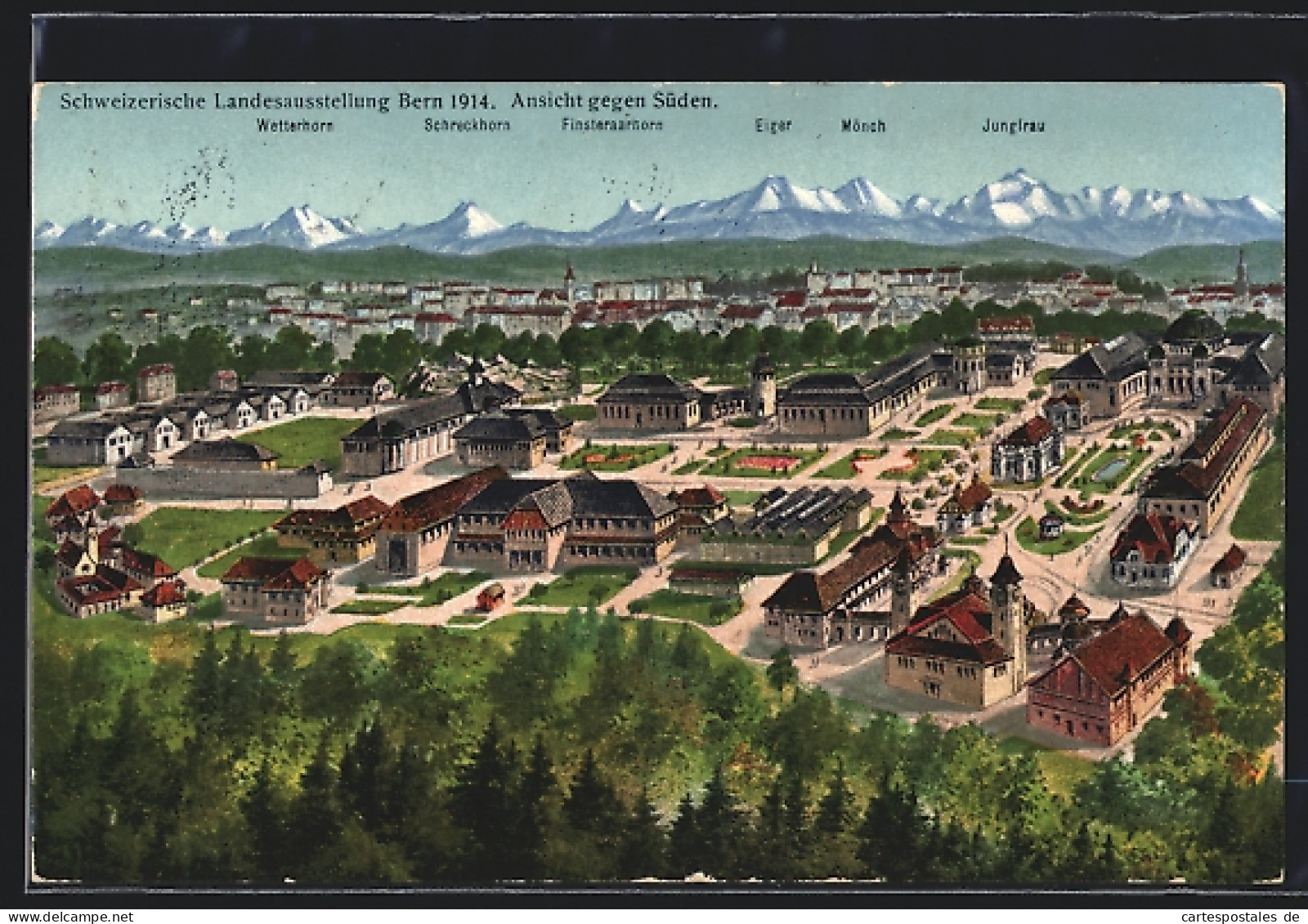 AK Bern, Schweizerische Landesausstellung 1914, Ansicht Gegen Süden Aus Der Vogelschau  - Expositions