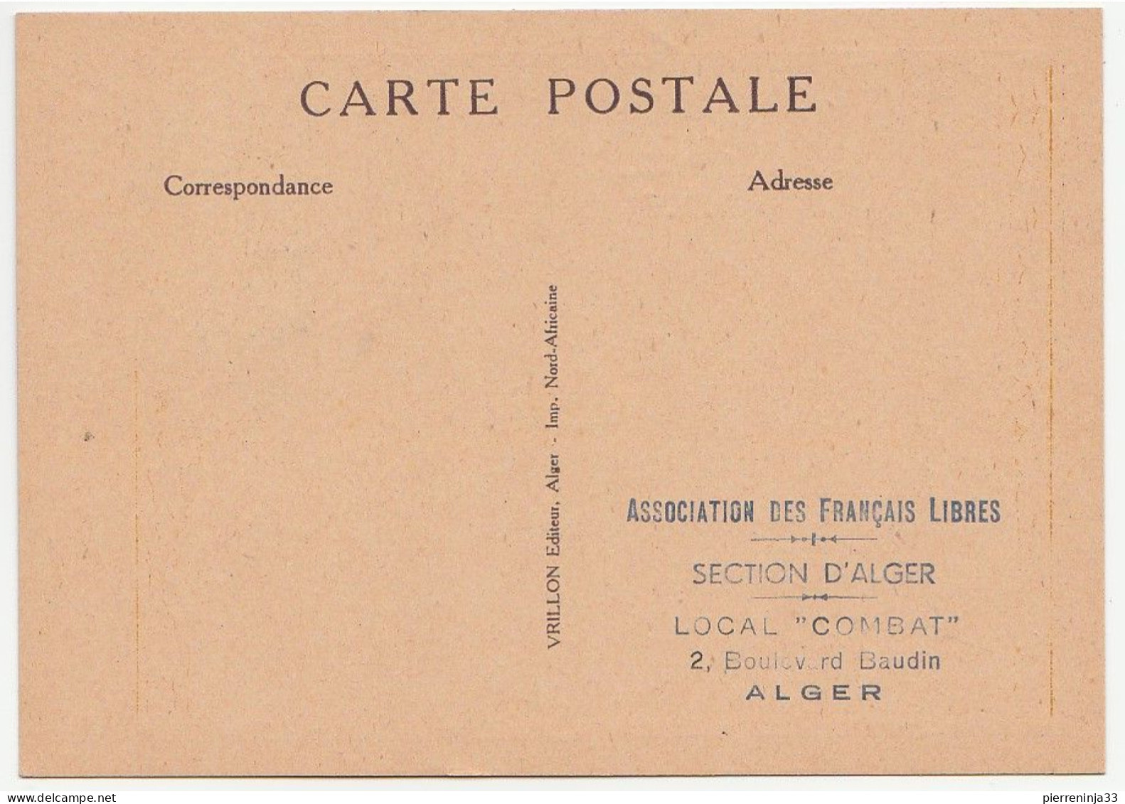 Carte Exposition De La France Libre, Alger, 1947, Avec Timbre Résistance Surchargé - Lettres & Documents