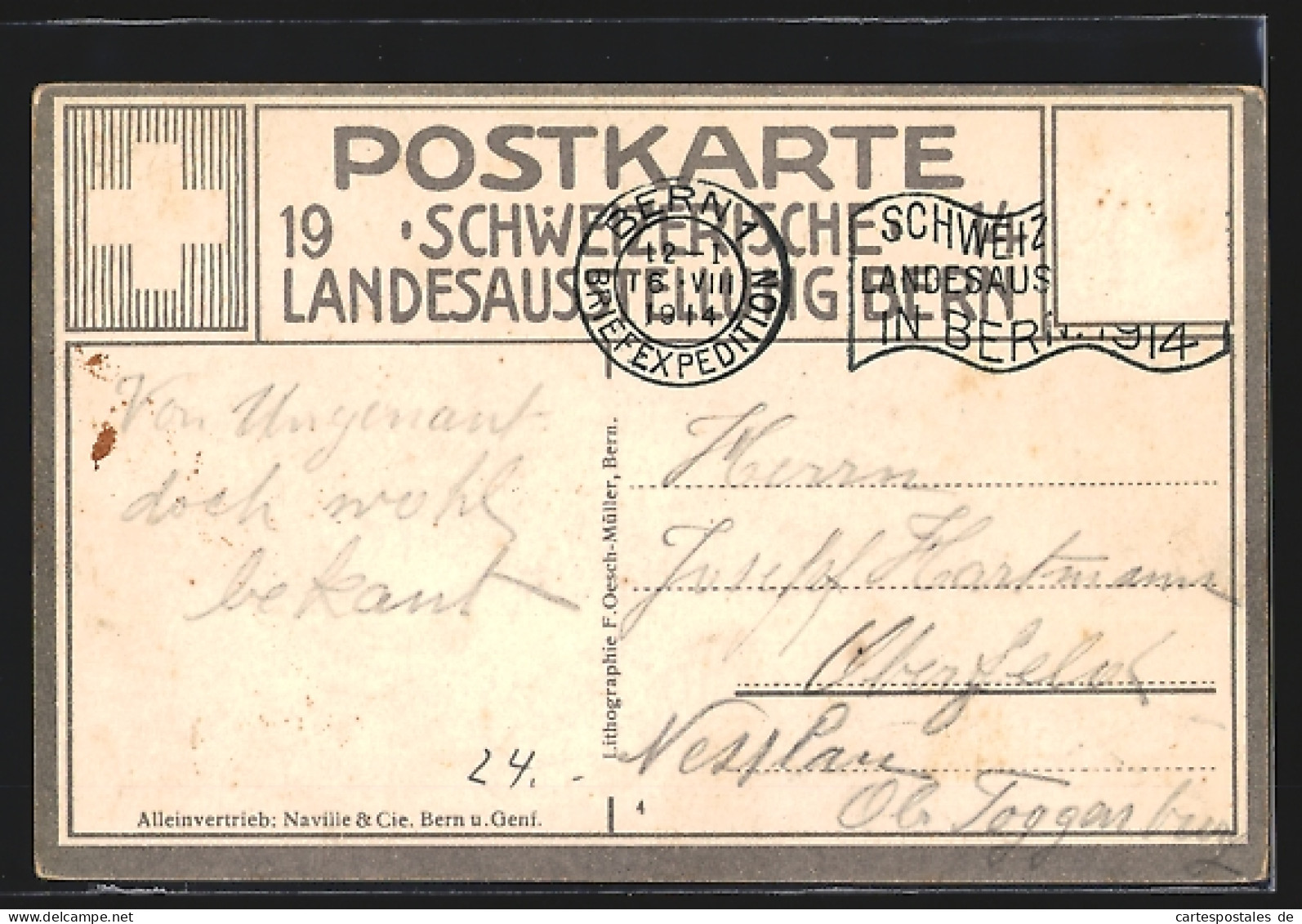 AK Bern, 19. Schweizerische Landesausstellung 1914, Ansicht Gegen Süden Mit Blüemlisalp, Niesen U. Doldenhorn  - Exhibitions