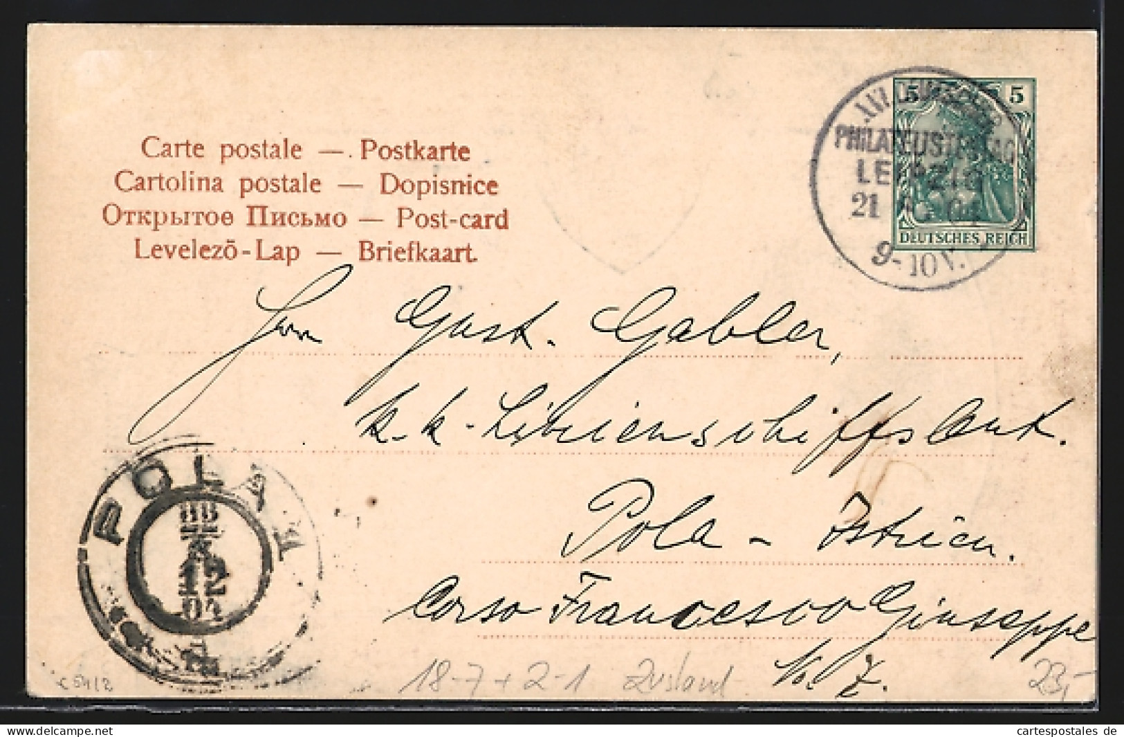 AK Leipzig, 16. Deutsch-Österreichischer Philatelistentag 1904, Neues Rathaus, Ganzsache  - Sellos (representaciones)