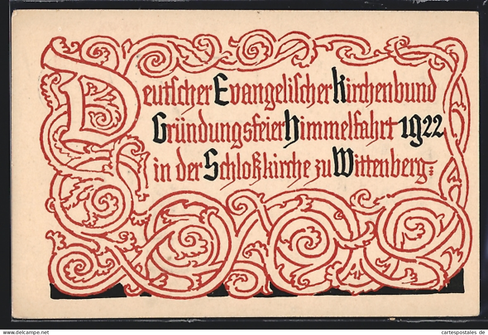 AK Wittenberg, Deutscher Evangelischer Kirchenbund, Gründungsfeier 1922, Ganzsache  - Cartes Postales