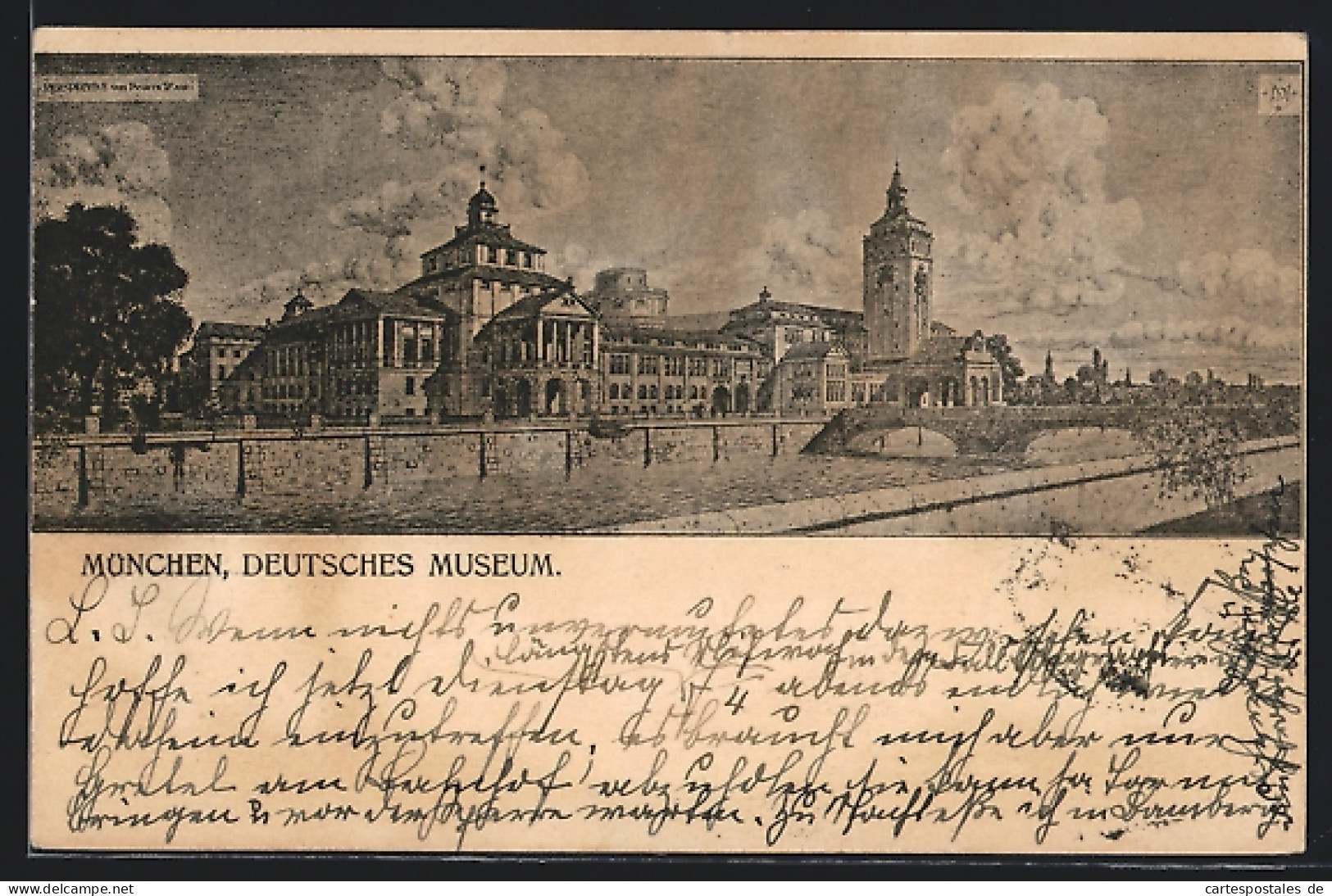 Künstler-AK München, Deutsches Museum, Ganzsache Bayern  - Cartes Postales
